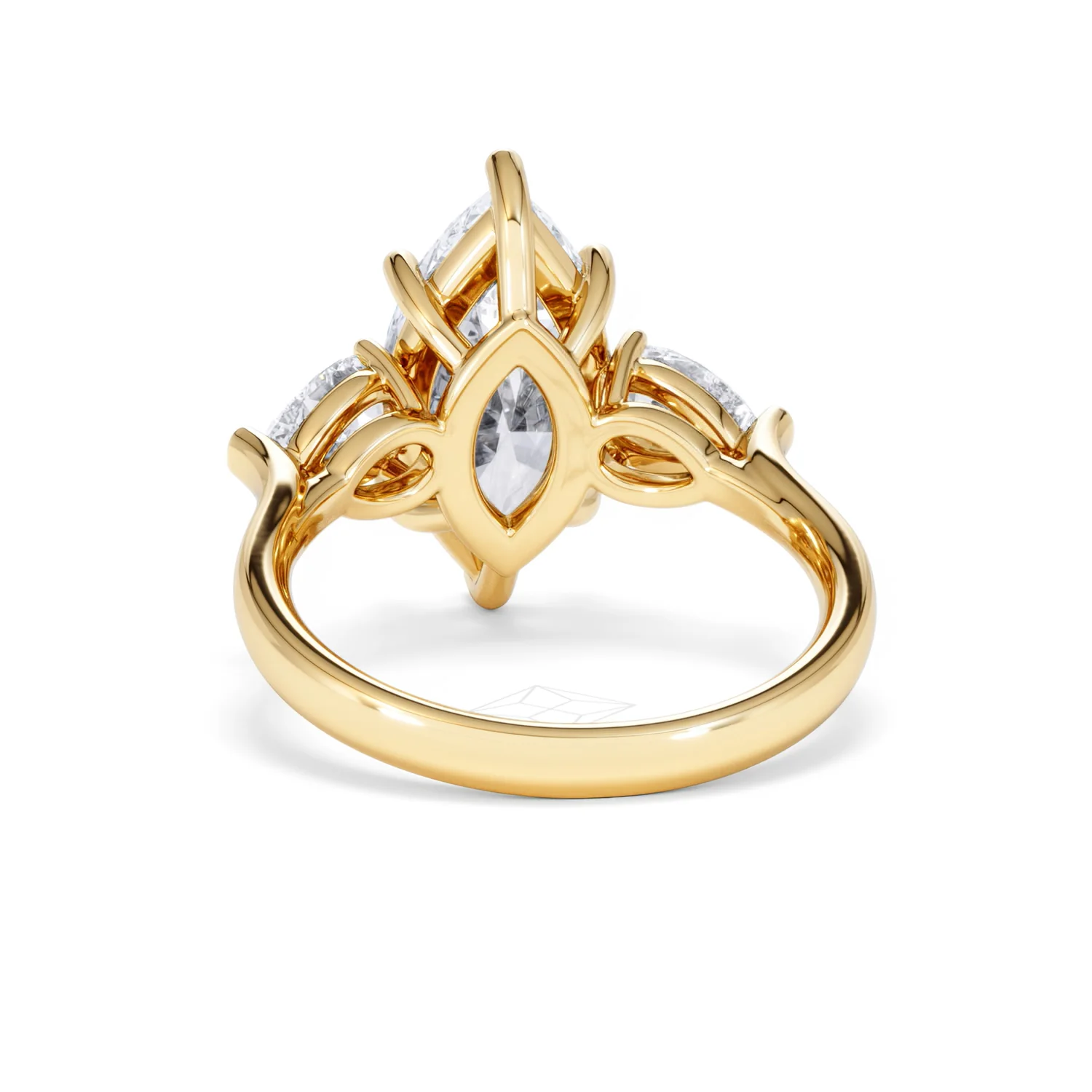 Adore 3.80ct Marquise Cut Lab Diamond 3 Stone Engagement Ring in 18K Yellow Gold - Image 49