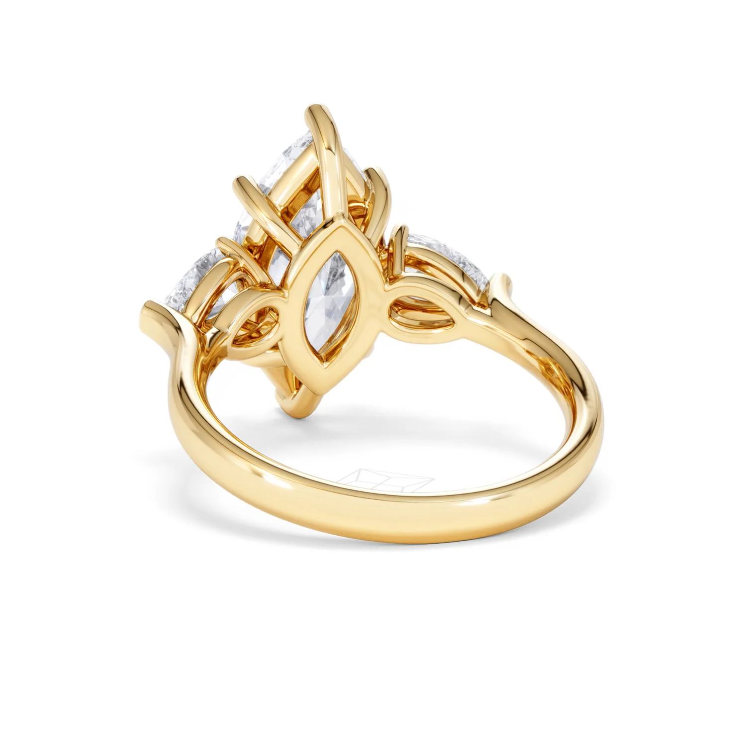 Adore 3.80ct Marquise Cut Lab Diamond 3 Stone Engagement Ring in 18K Yellow Gold - Image 51