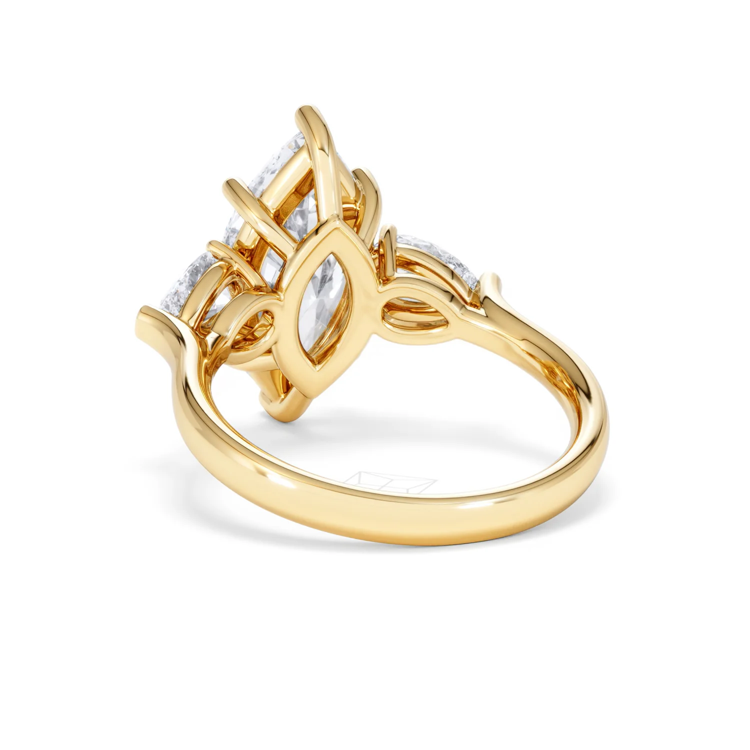 Adore 3.80ct Marquise Cut Lab Diamond 3 Stone Engagement Ring in 18K Yellow Gold - Image 52