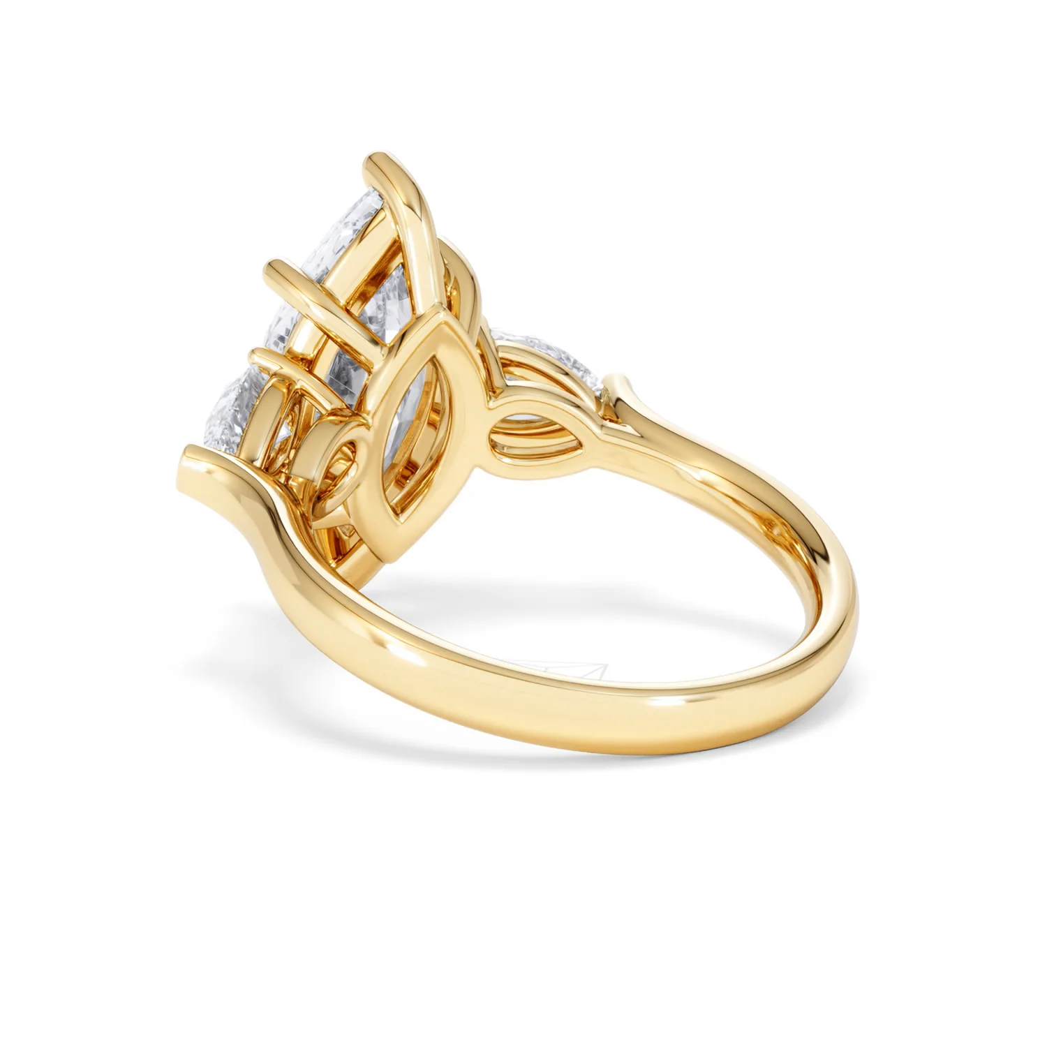 Adore 3.80ct Marquise Cut Lab Diamond 3 Stone Engagement Ring in 18K Yellow Gold - Image 55