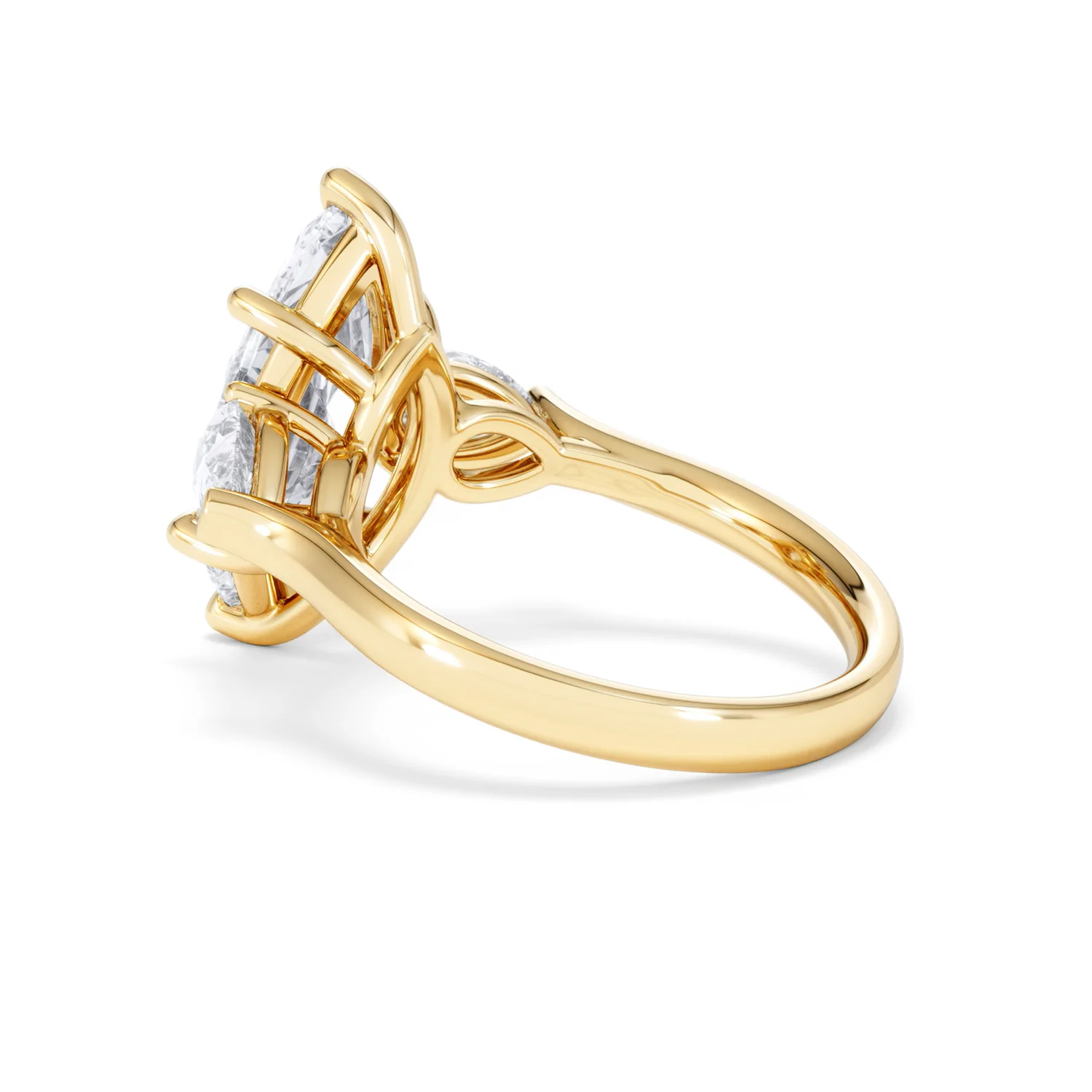 Adore 3.80ct Marquise Cut Lab Diamond 3 Stone Engagement Ring in 18K Yellow Gold - Image 59
