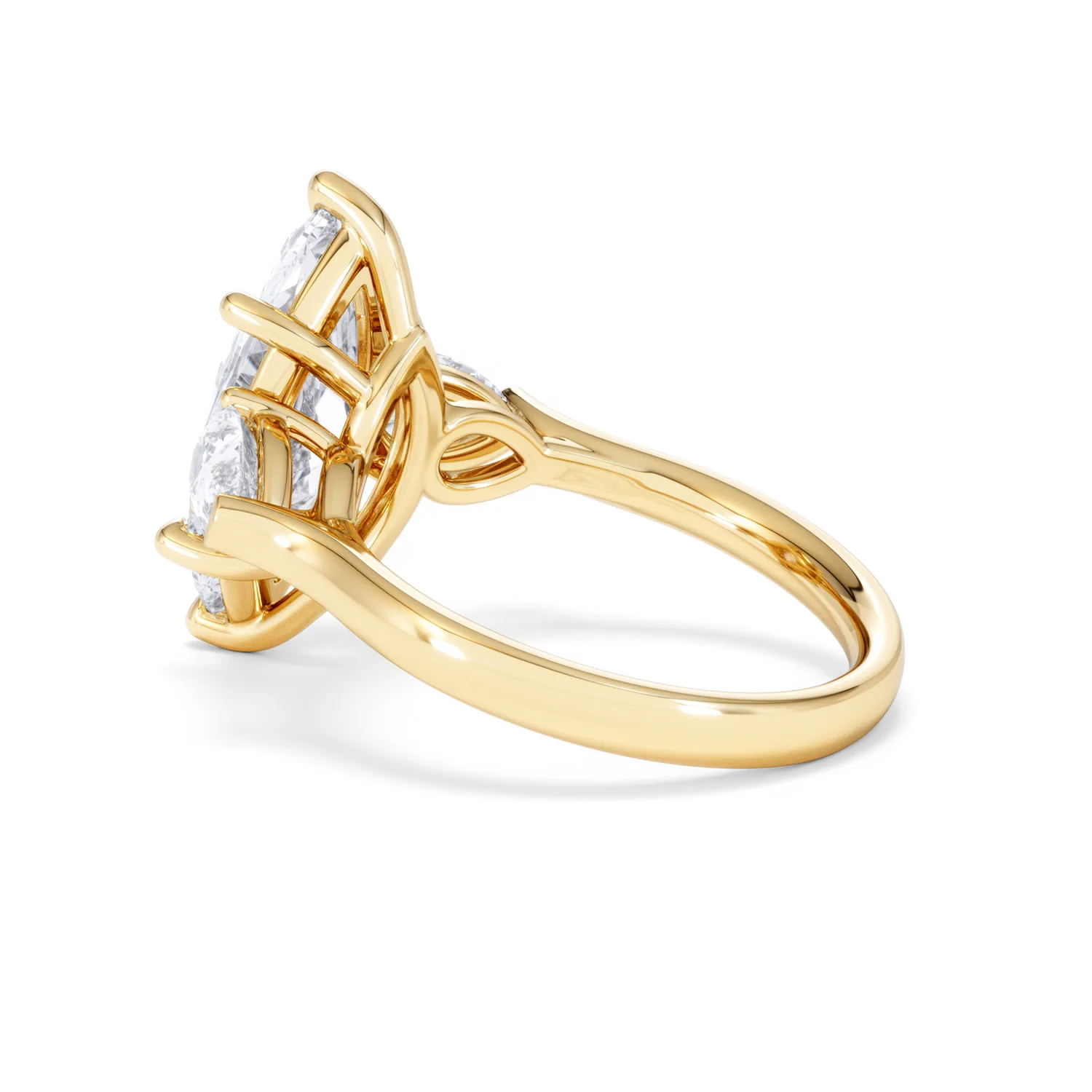 Adore 3.80ct Marquise Cut Lab Diamond 3 Stone Engagement Ring in 18K Yellow Gold - Image 60