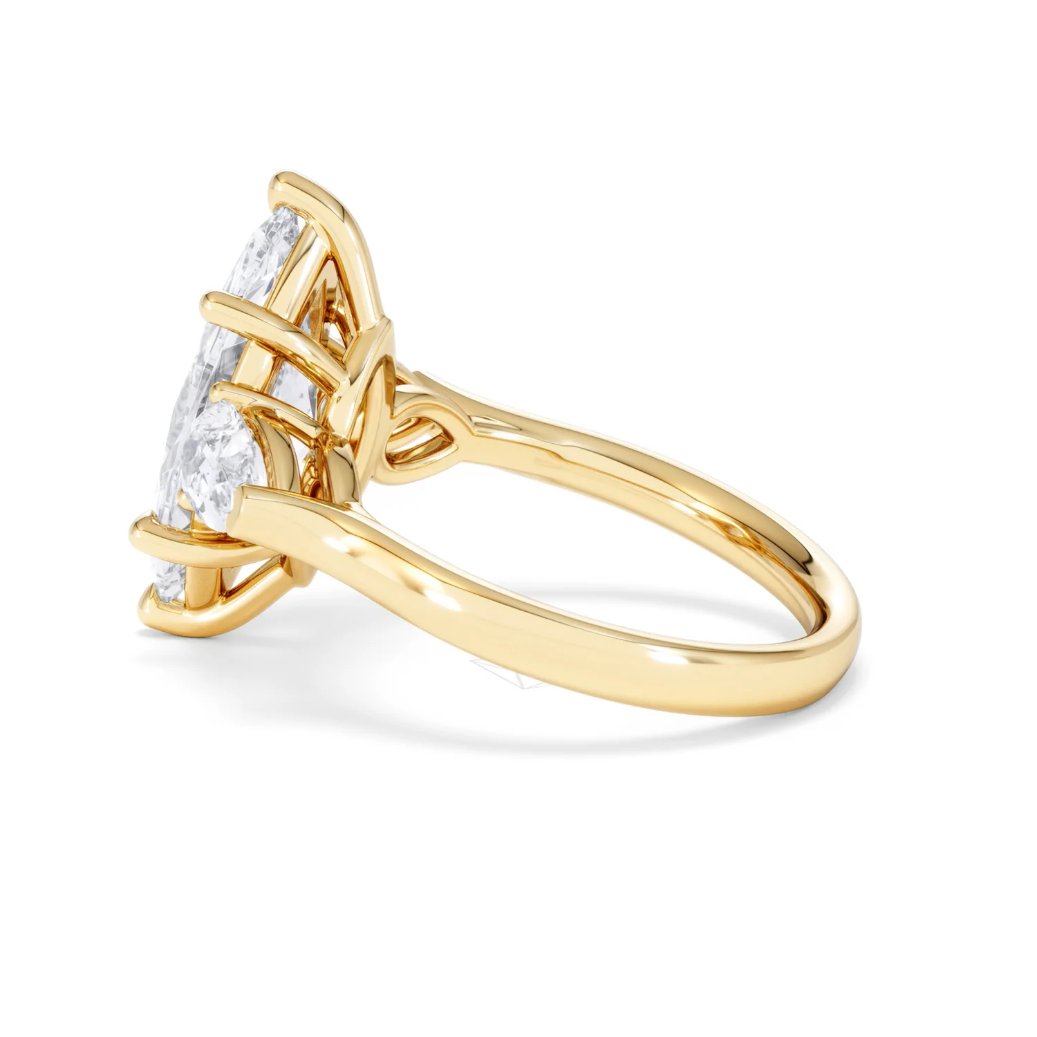 Adore 3.80ct Marquise Cut Lab Diamond 3 Stone Engagement Ring in 18K Yellow Gold - Image 63