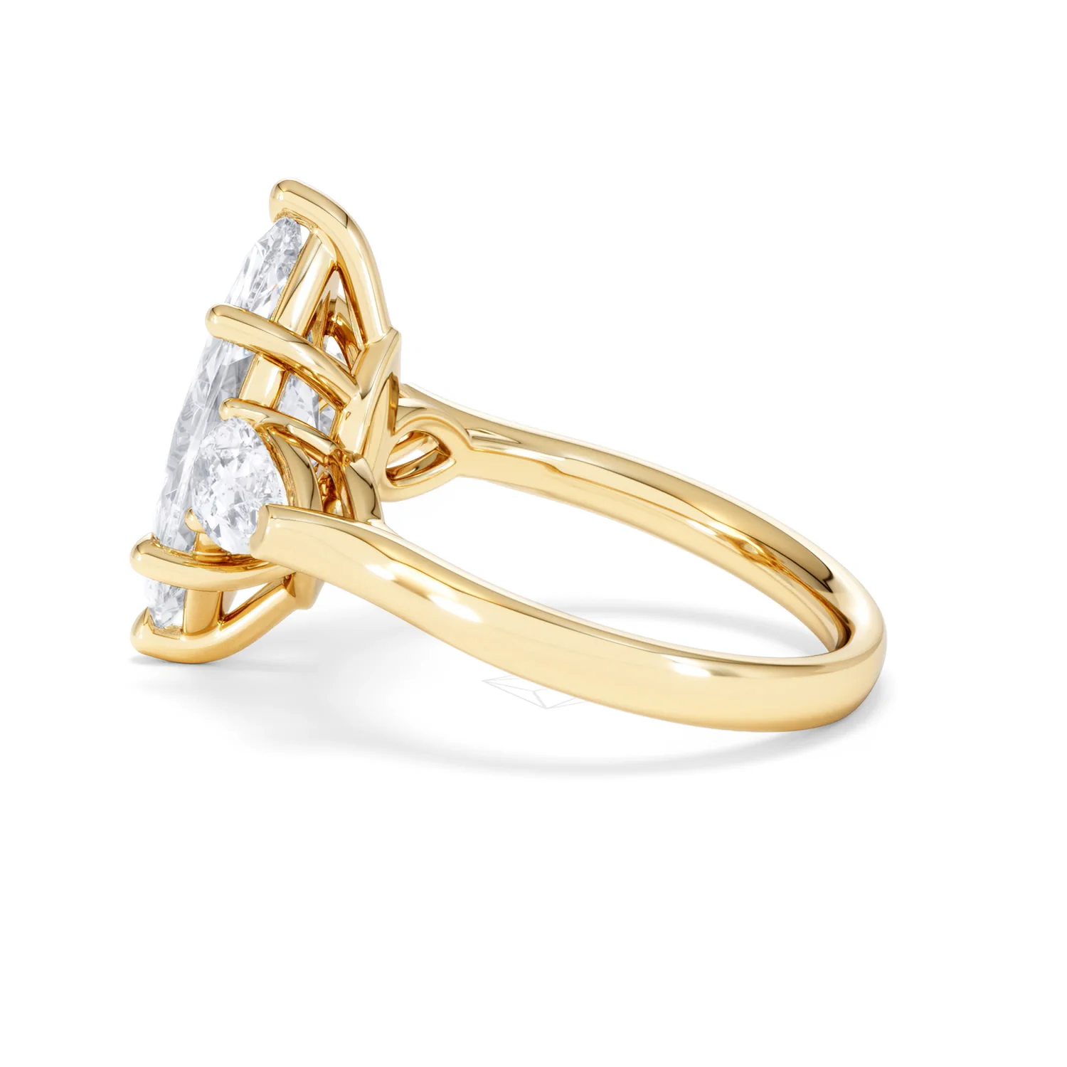 Adore 3.80ct Marquise Cut Lab Diamond 3 Stone Engagement Ring in 18K Yellow Gold - Image 64