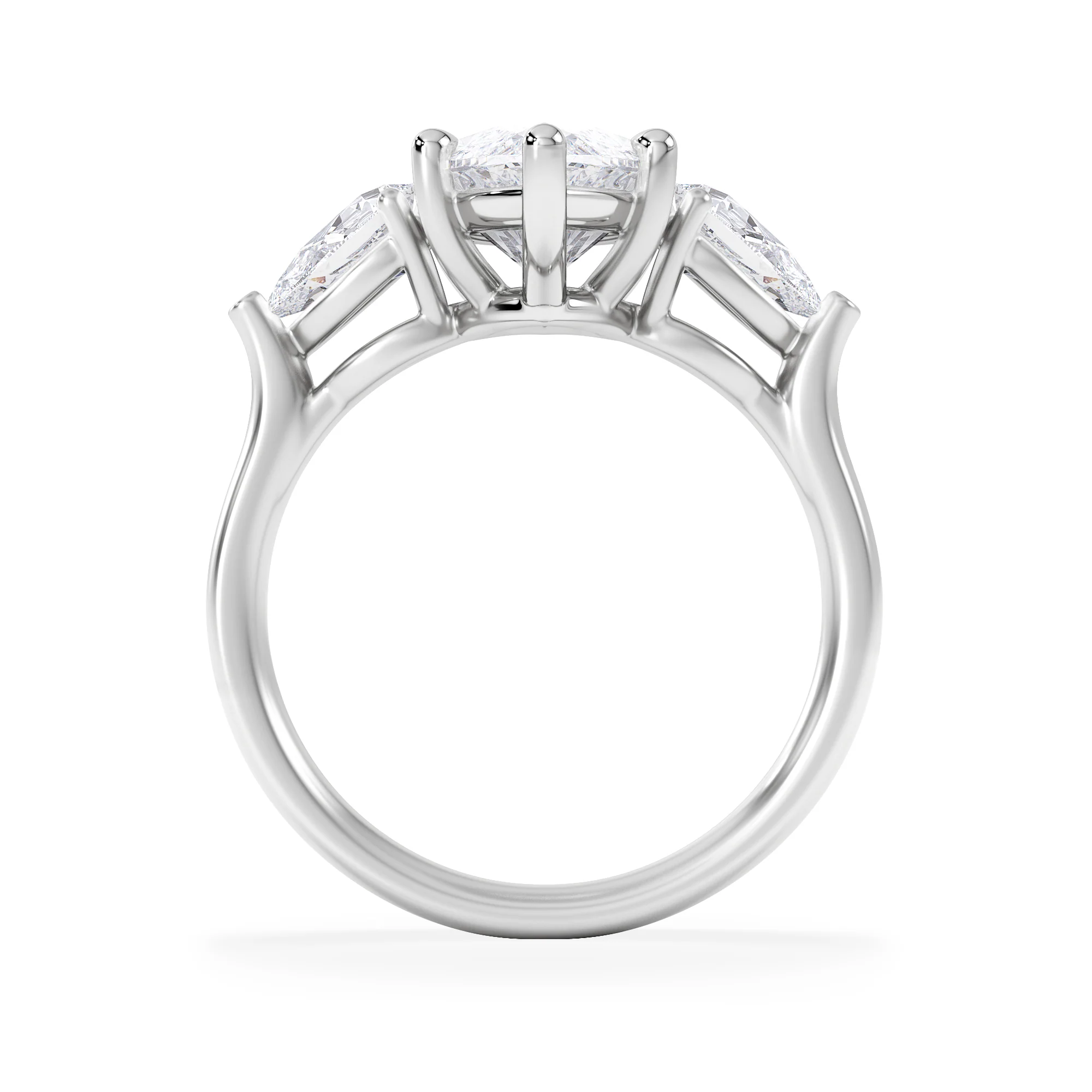 Adore 3.80ct Marquise Cut Lab Diamond 3 Stone Engagement Ring in Platinum - Image 3