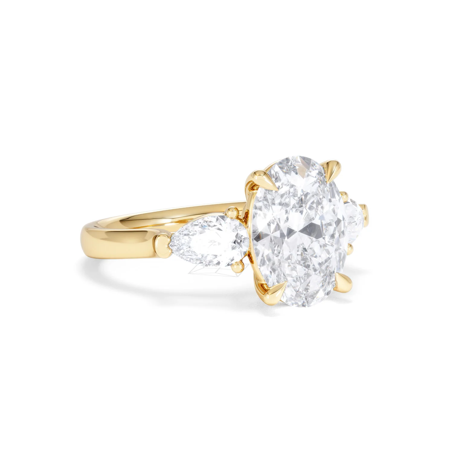 Adore 3.80ct Oval Cut Lab Diamond 3 Stone Engagement Ring in 18K Yellow Gold - Image 14