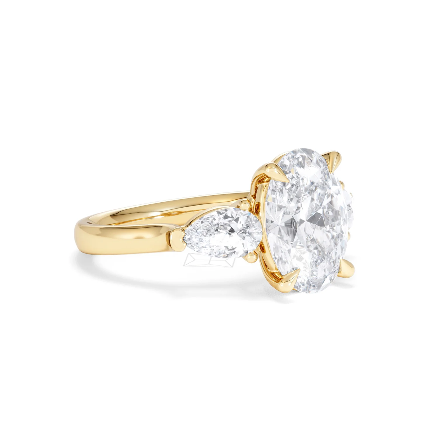 Adore 3.80ct Oval Cut Lab Diamond 3 Stone Engagement Ring in 18K Yellow Gold - Image 16
