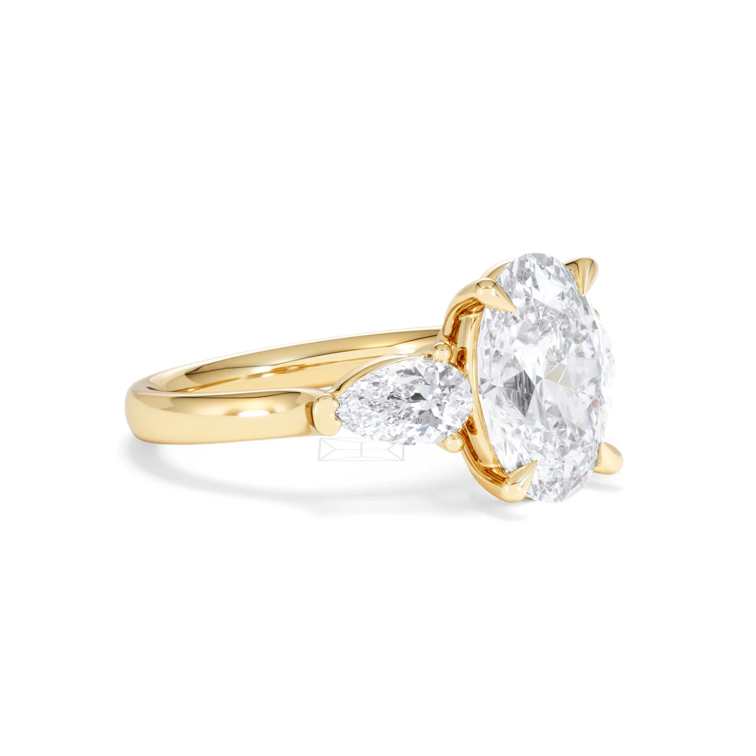 Adore 3.80ct Oval Cut Lab Diamond 3 Stone Engagement Ring in 18K Yellow Gold - Image 17