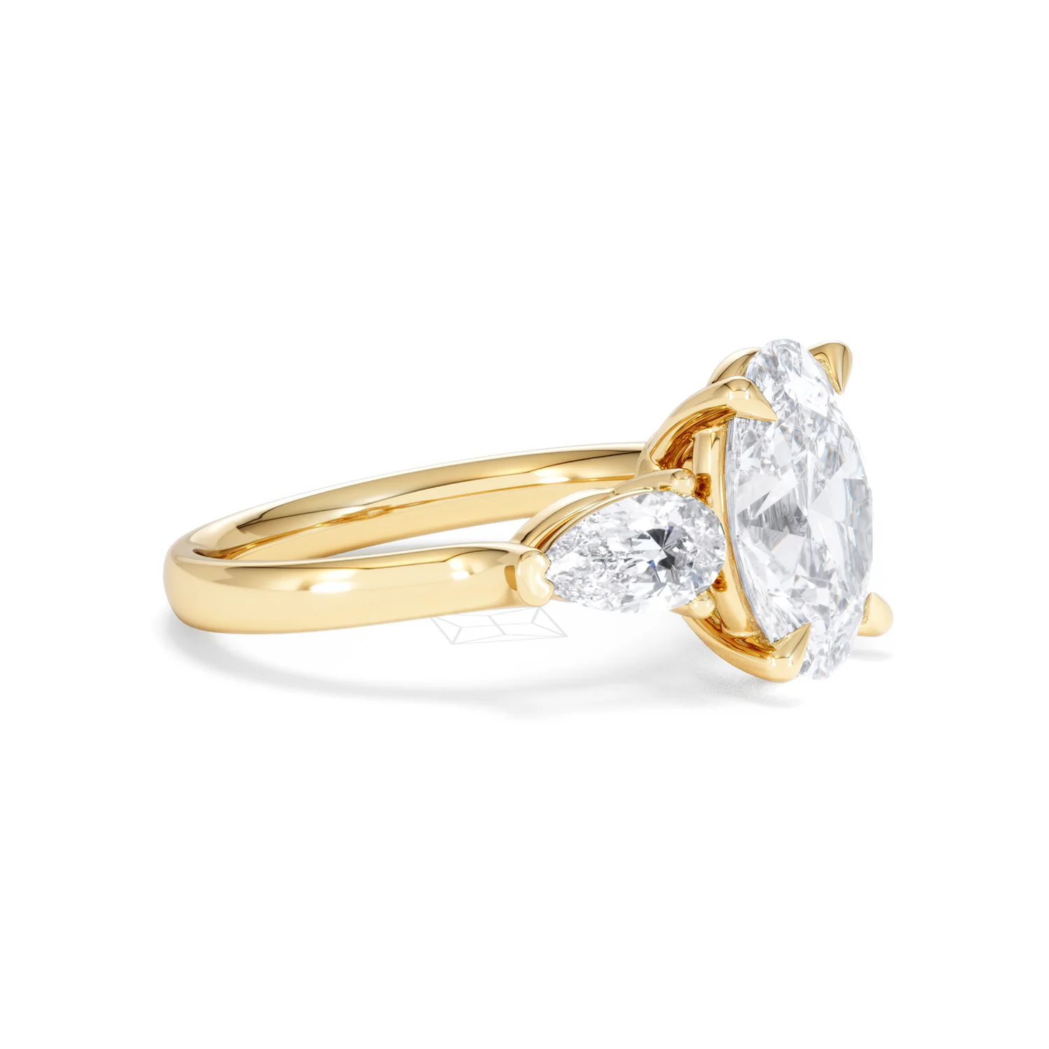 Adore 3.80ct Oval Cut Lab Diamond 3 Stone Engagement Ring in 18K Yellow Gold - Image 20