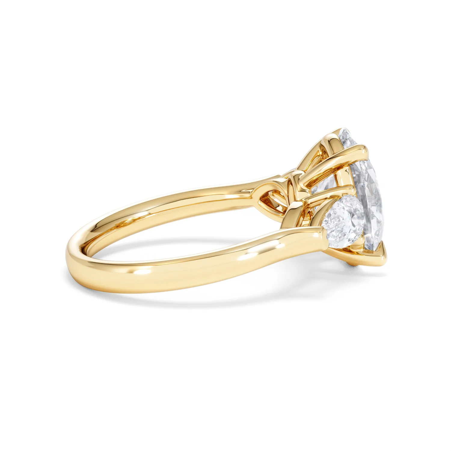 Adore 3.80ct Oval Cut Lab Diamond 3 Stone Engagement Ring in 18K Yellow Gold - Image 29