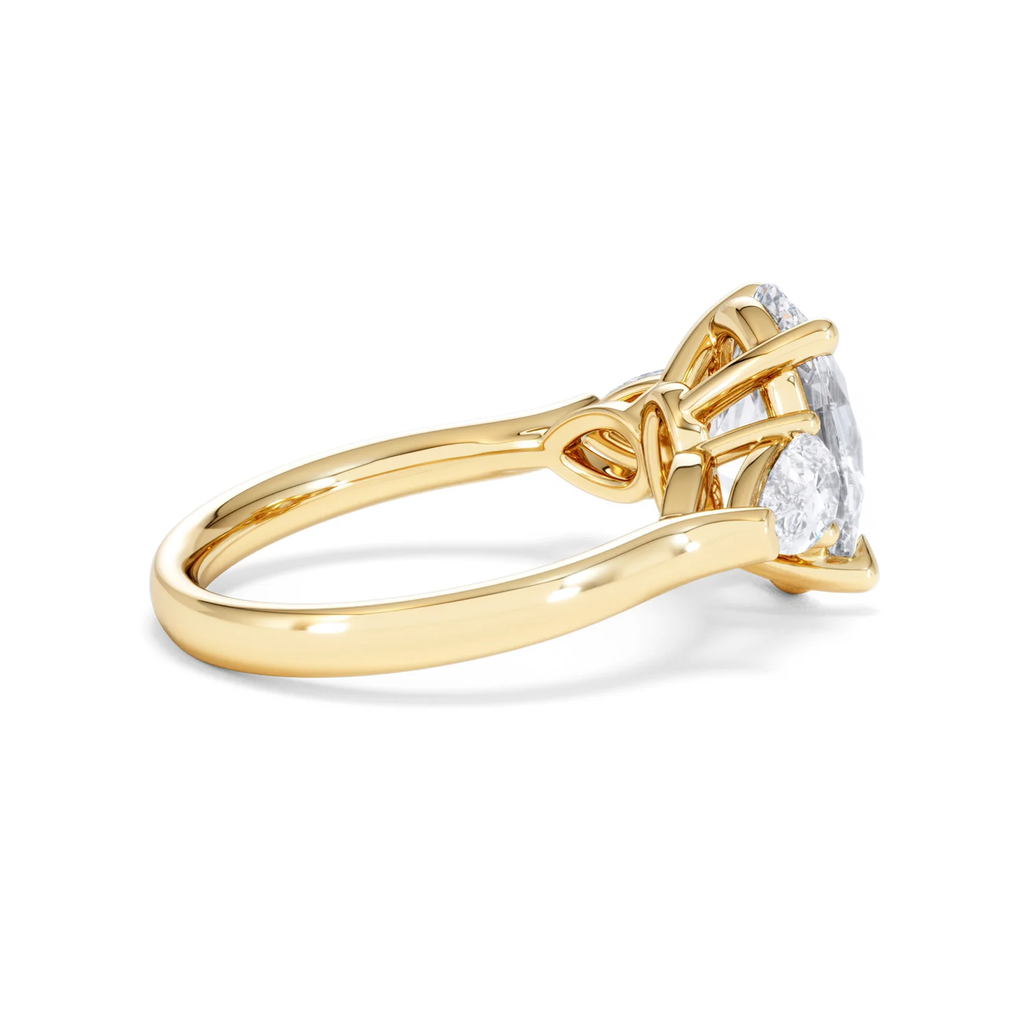 Adore 3.80ct Oval Cut Lab Diamond 3 Stone Engagement Ring in 18K Yellow Gold - Image 31