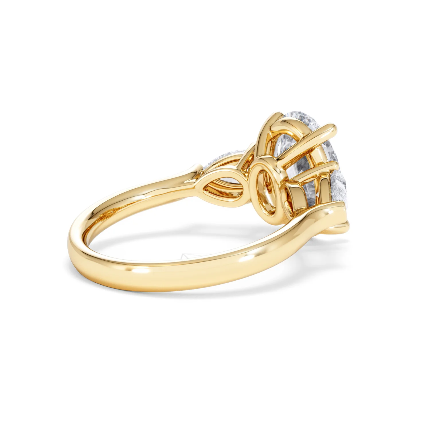 Adore 3.80ct Oval Cut Lab Diamond 3 Stone Engagement Ring in 18K Yellow Gold - Image 36