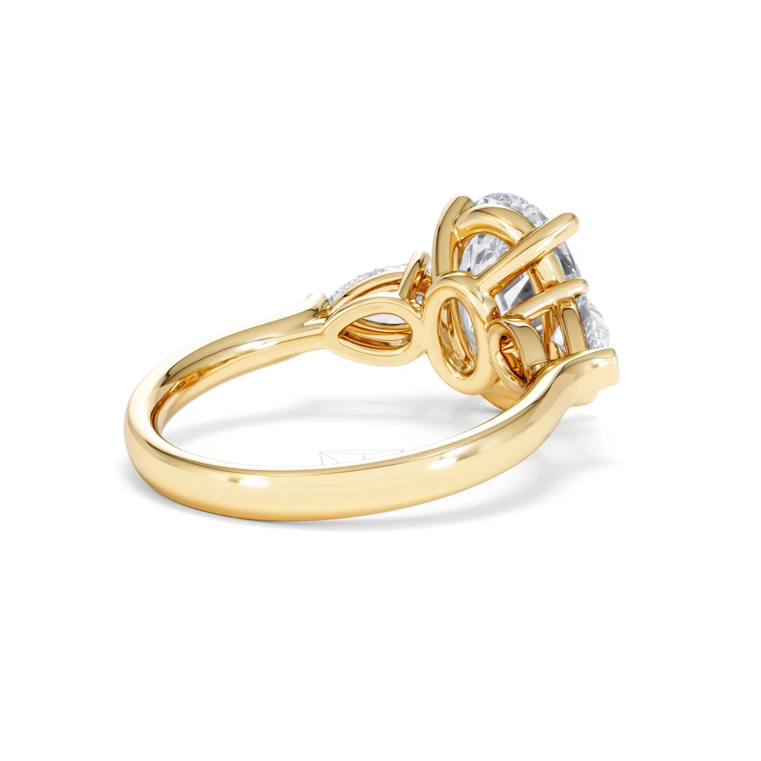 Adore 3.80ct Oval Cut Lab Diamond 3 Stone Engagement Ring in 18K Yellow Gold - Image 38
