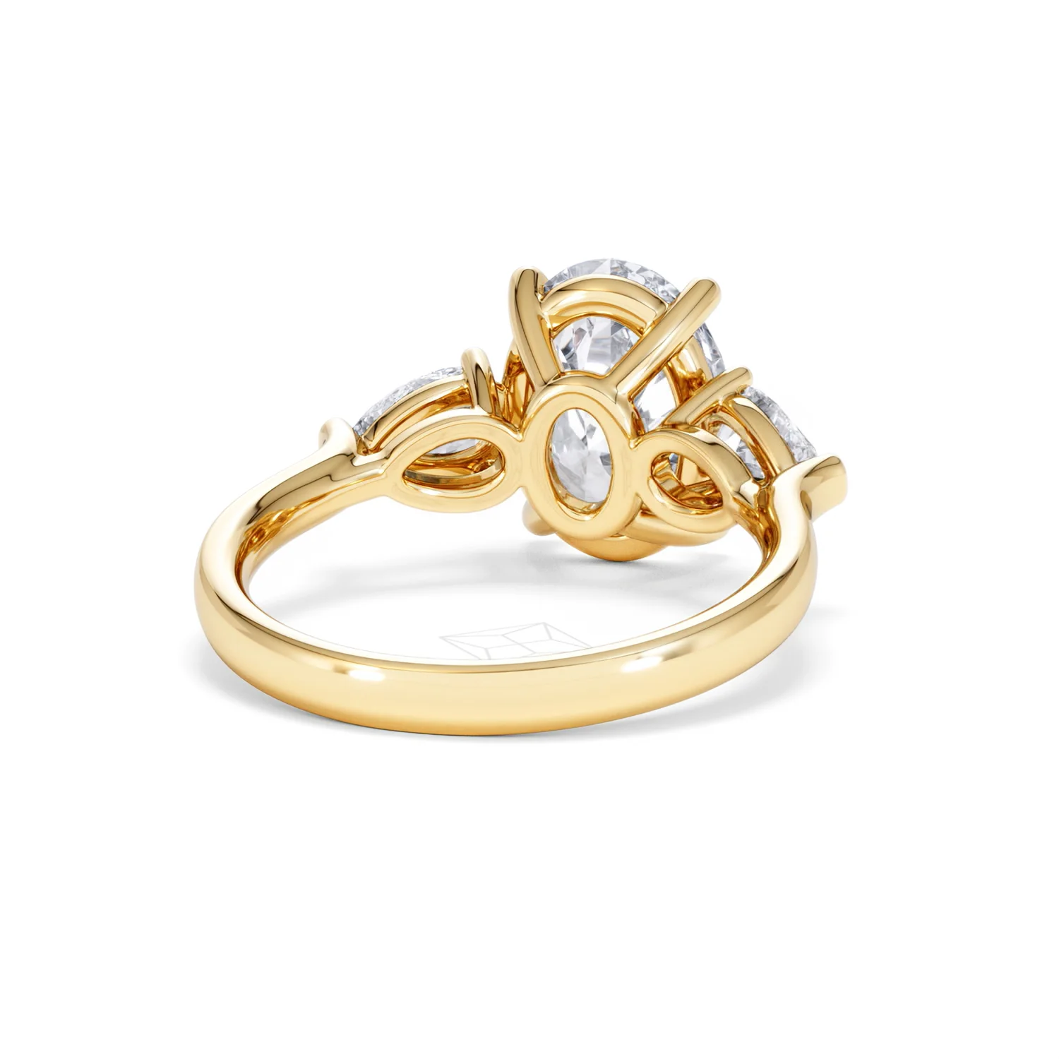Adore 3.80ct Oval Cut Lab Diamond 3 Stone Engagement Ring in 18K Yellow Gold - Image 43