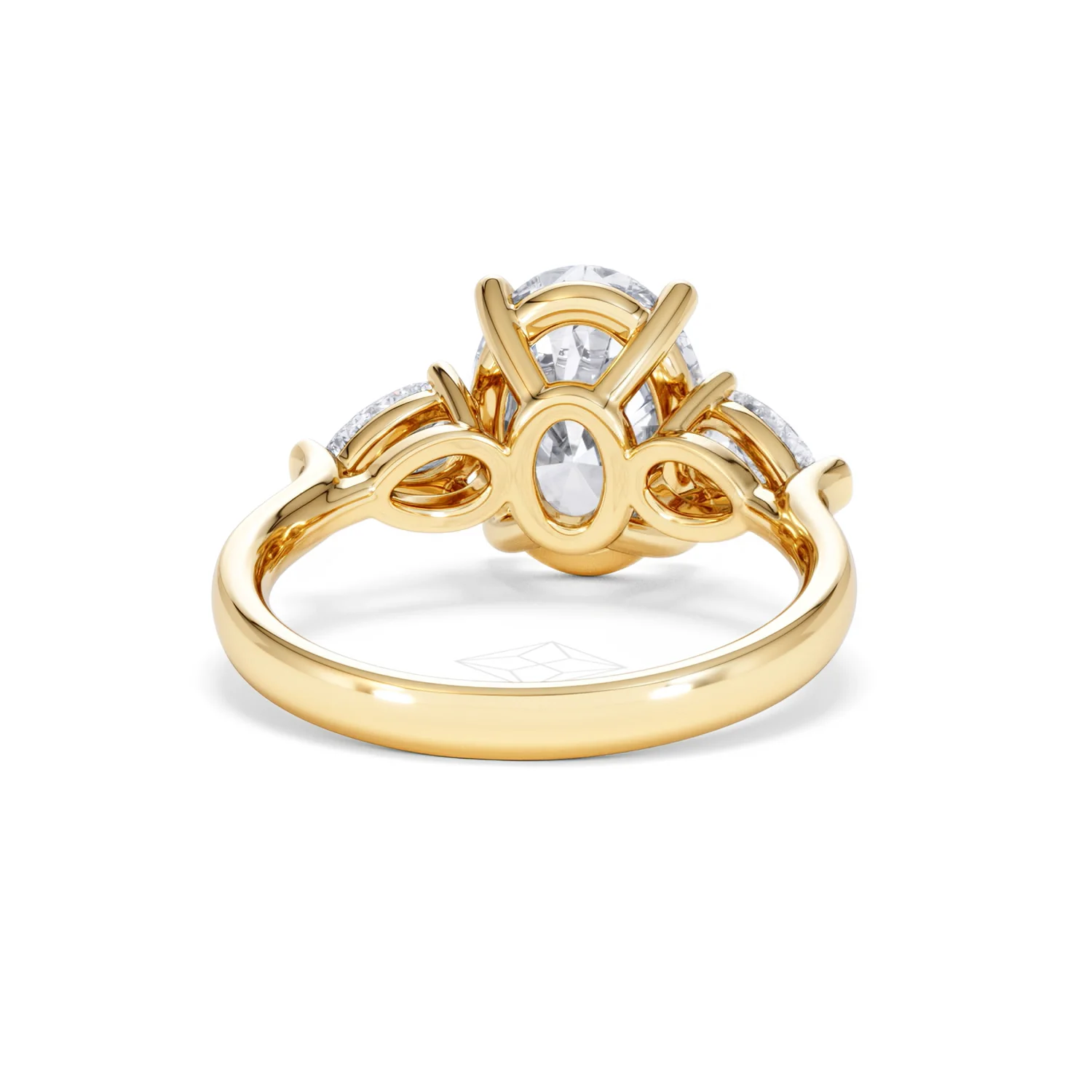 Adore 3.80ct Oval Cut Lab Diamond 3 Stone Engagement Ring in 18K Yellow Gold - Image 45