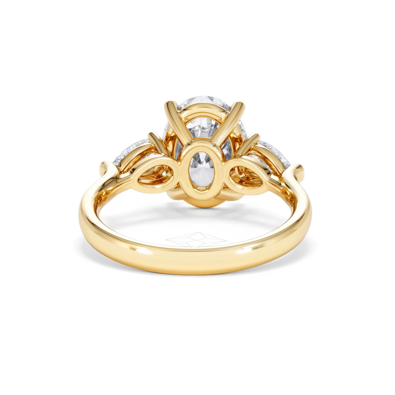 Adore 3.80ct Oval Cut Lab Diamond 3 Stone Engagement Ring in 18K Yellow Gold - Image 46