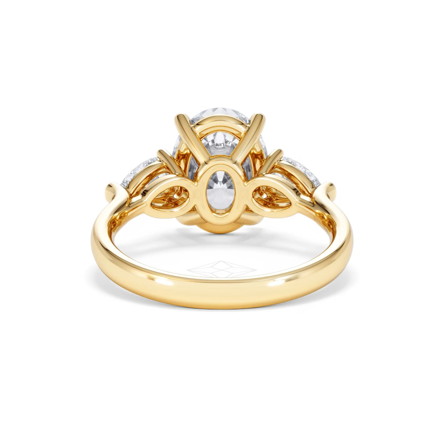 Adore 3.80ct Oval Cut Lab Diamond 3 Stone Engagement Ring in 18K Yellow Gold - Image 47