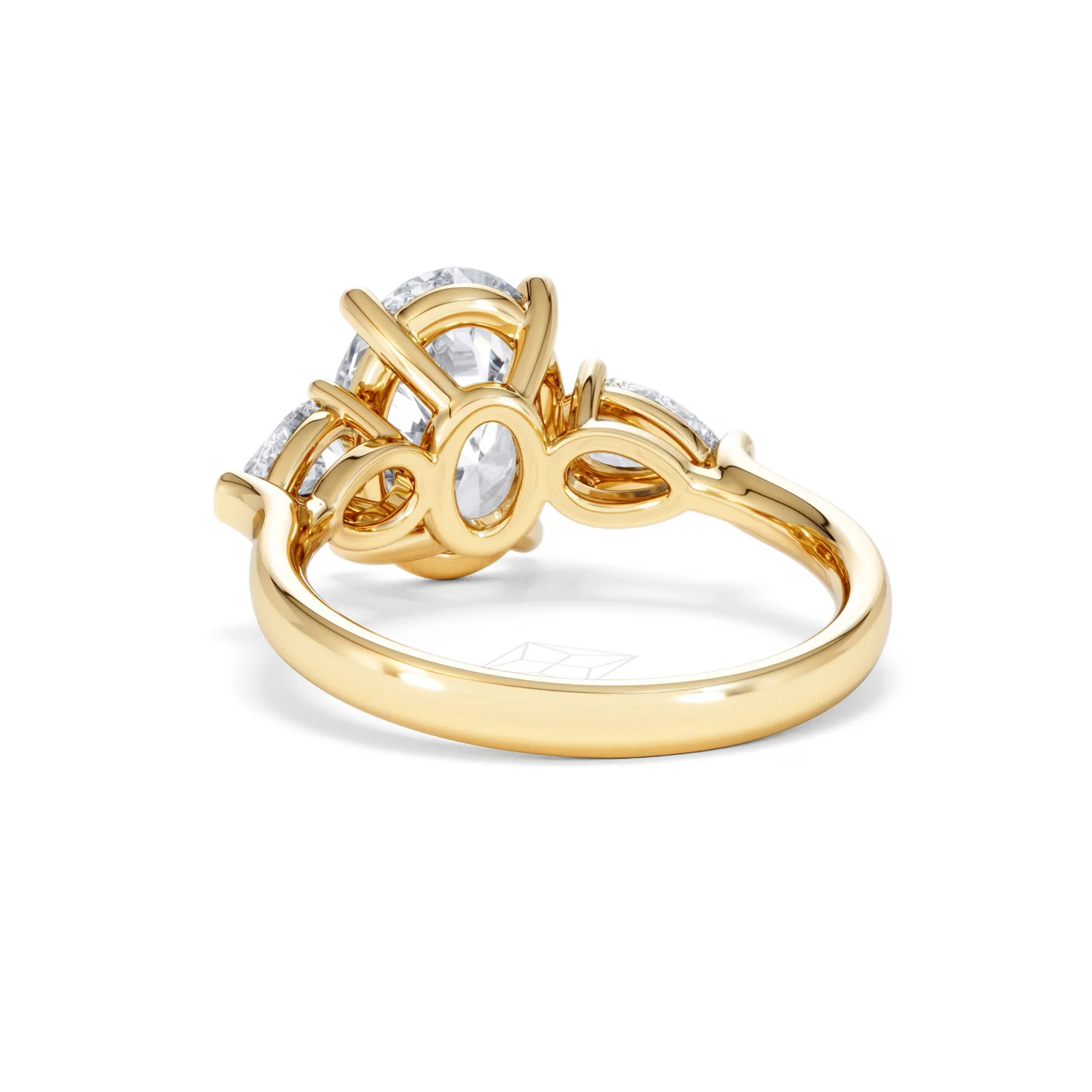 Adore 3.80ct Oval Cut Lab Diamond 3 Stone Engagement Ring in 18K Yellow Gold - Image 51
