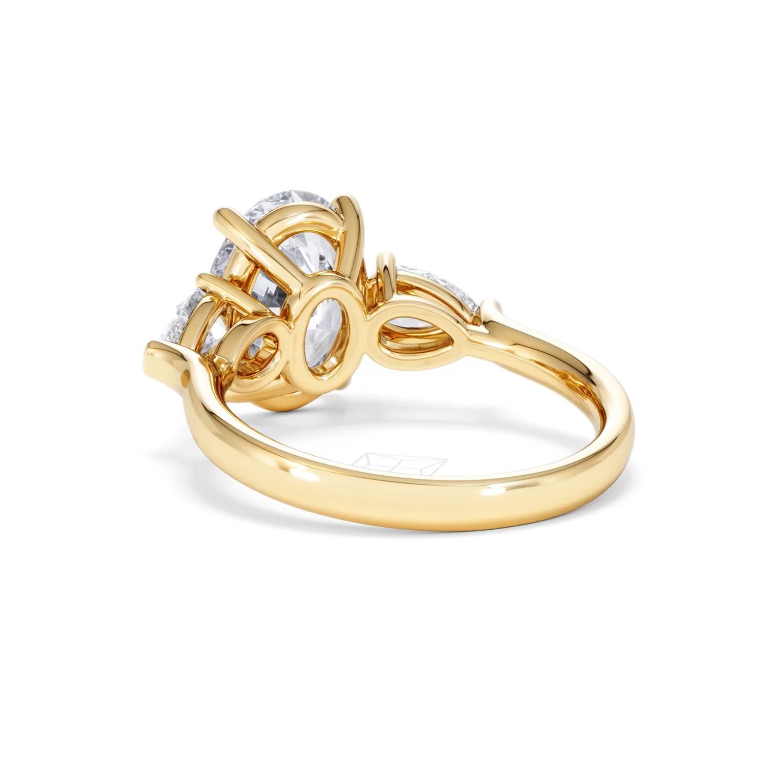 Adore 3.80ct Oval Cut Lab Diamond 3 Stone Engagement Ring in 18K Yellow Gold - Image 53