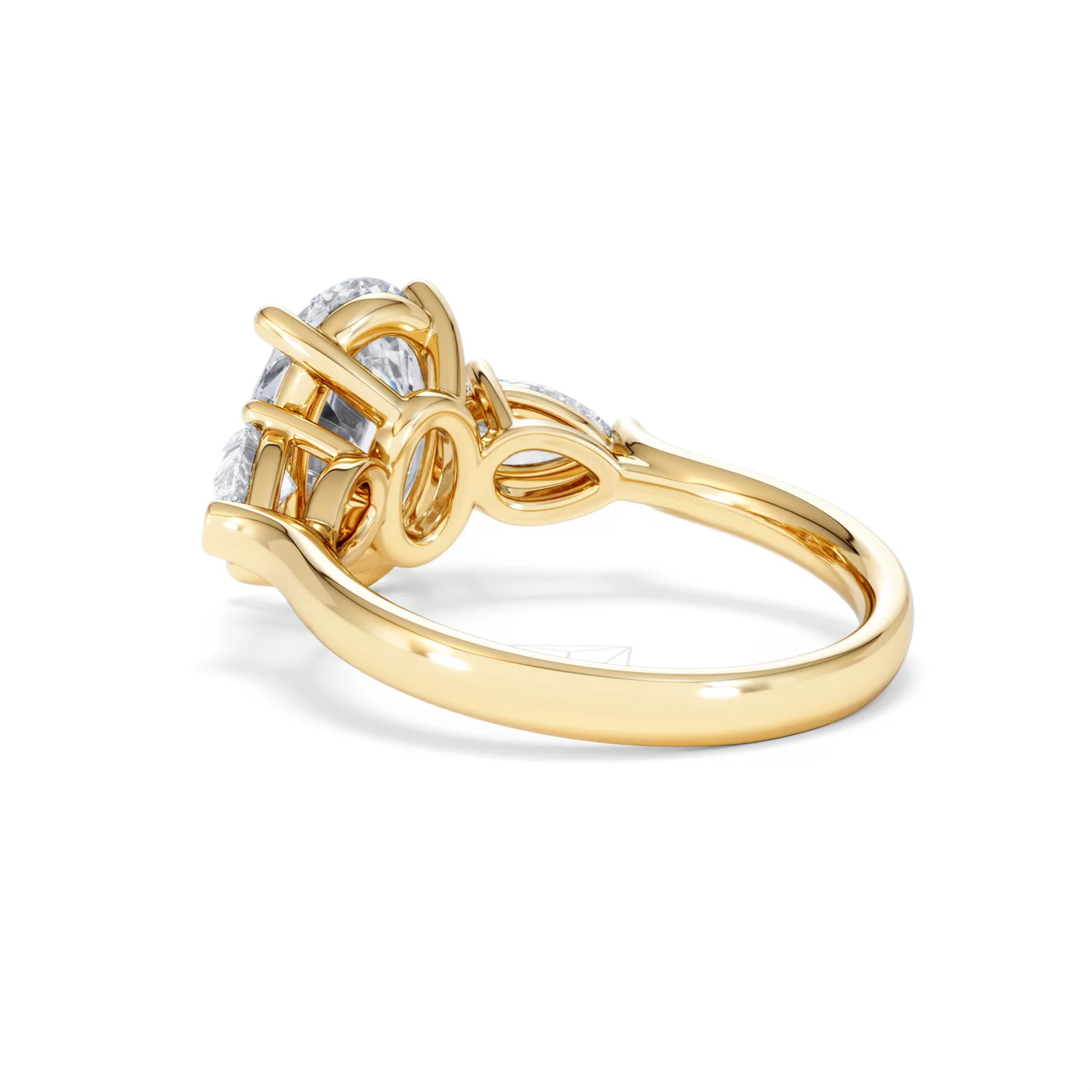 Adore 3.80ct Oval Cut Lab Diamond 3 Stone Engagement Ring in 18K Yellow Gold - Image 56