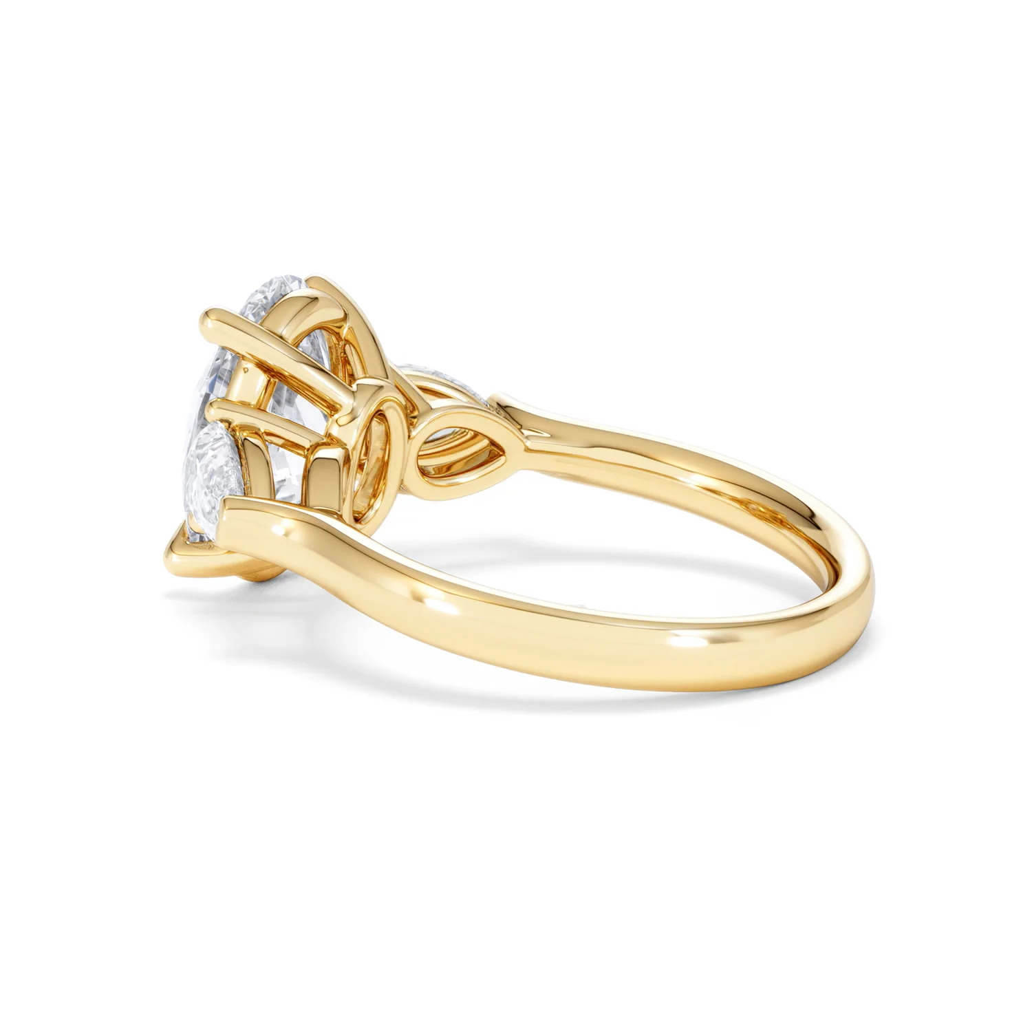 Adore 3.80ct Oval Cut Lab Diamond 3 Stone Engagement Ring in 18K Yellow Gold - Image 60