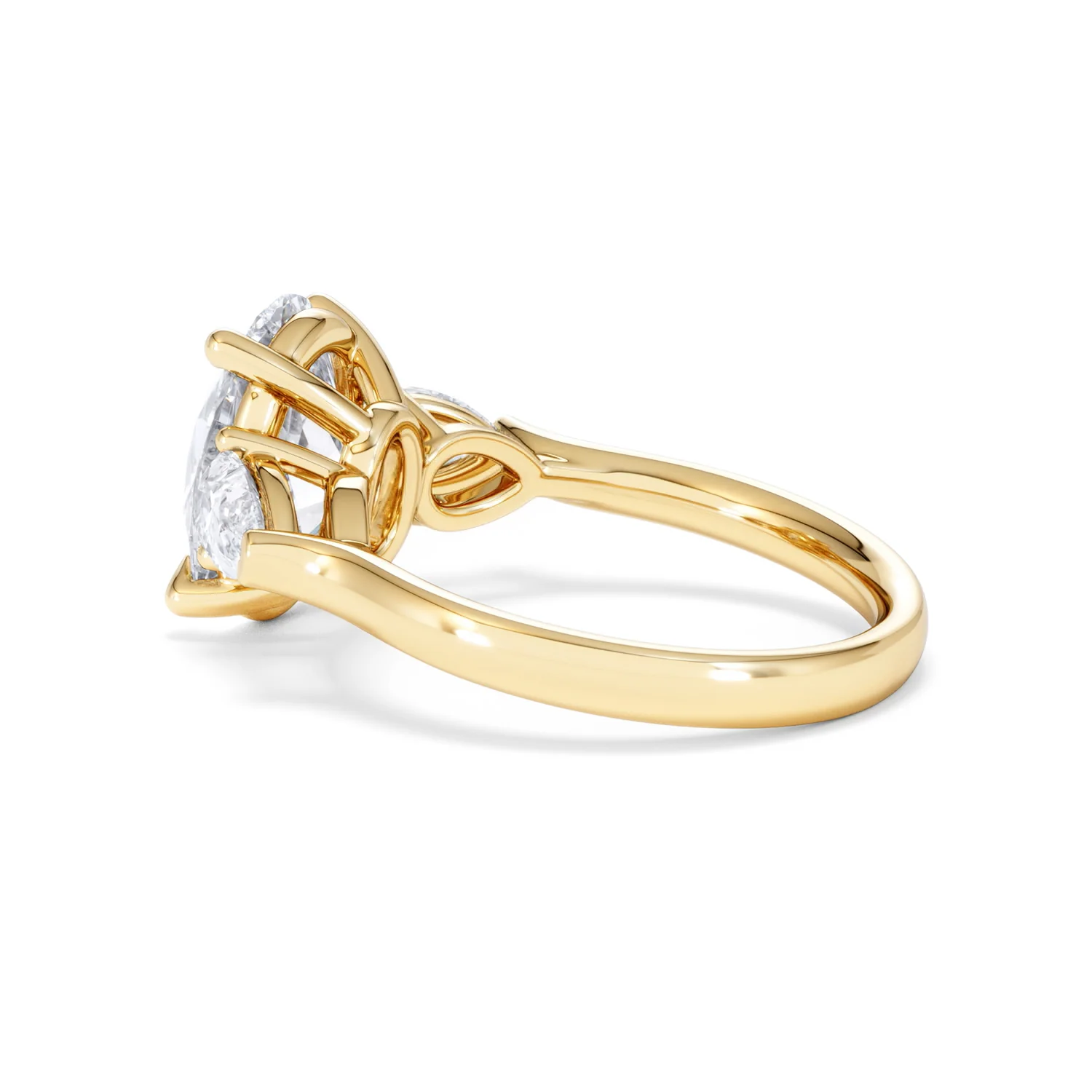 Adore 3.80ct Oval Cut Lab Diamond 3 Stone Engagement Ring in 18K Yellow Gold - Image 61