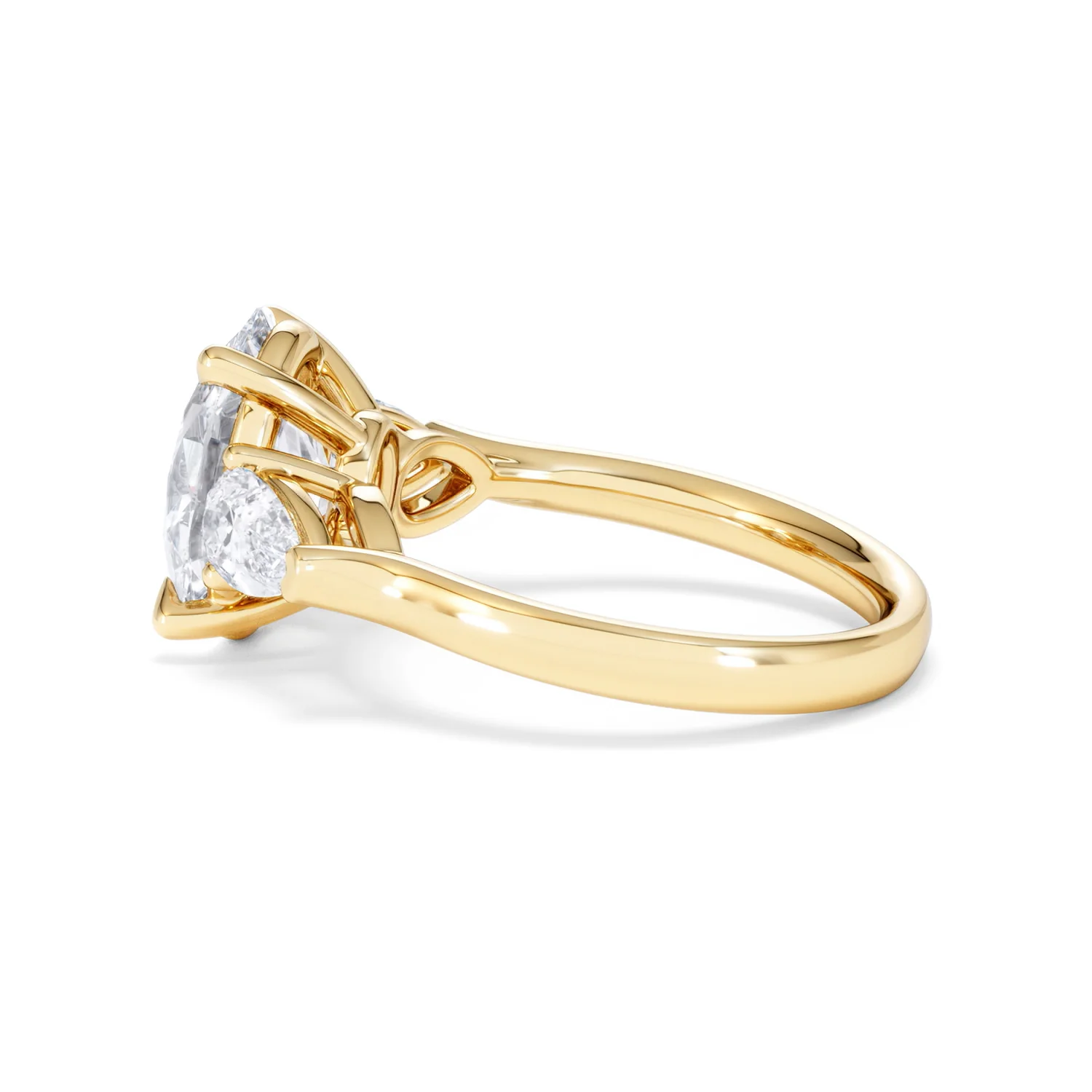 Adore 3.80ct Oval Cut Lab Diamond 3 Stone Engagement Ring in 18K Yellow Gold - Image 64