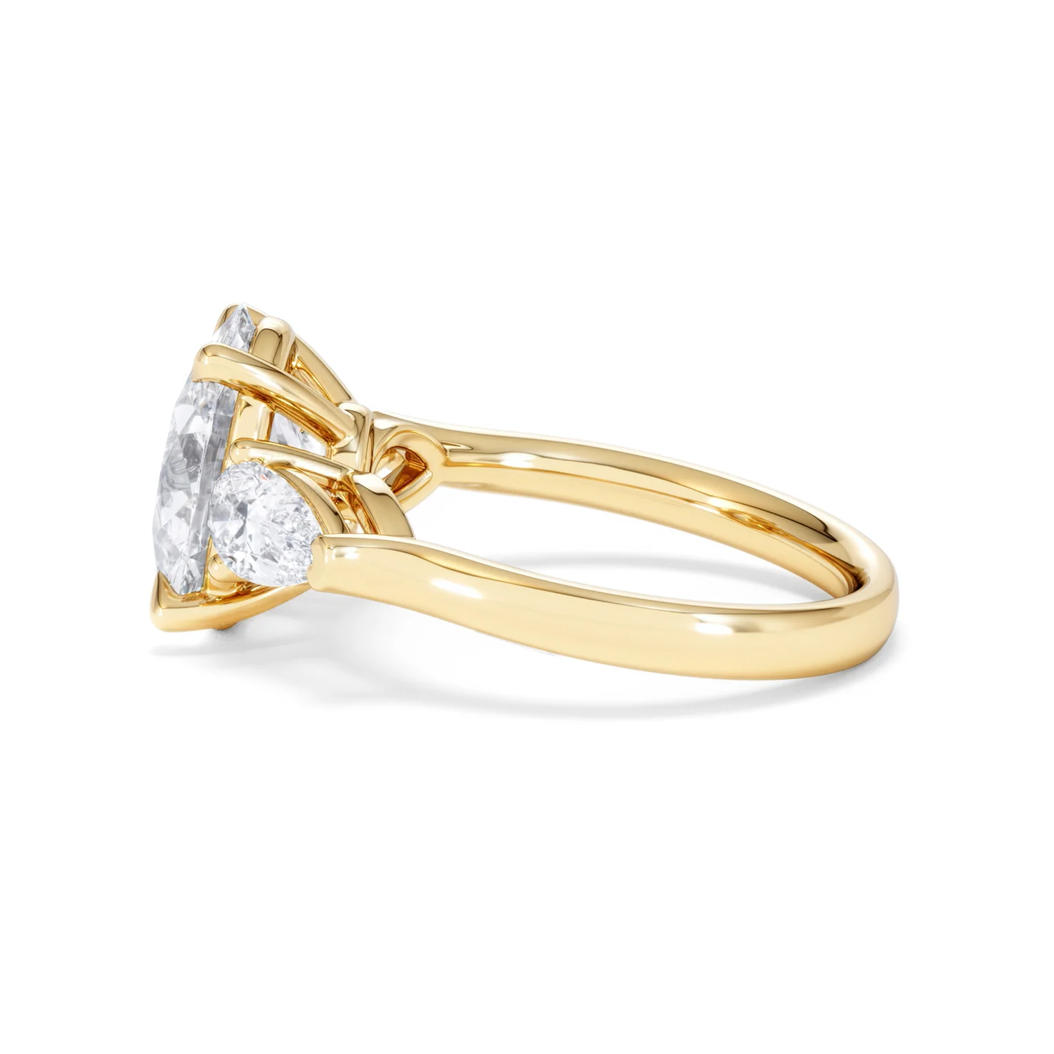 Adore 3.80ct Oval Cut Lab Diamond 3 Stone Engagement Ring in 18K Yellow Gold - Image 66