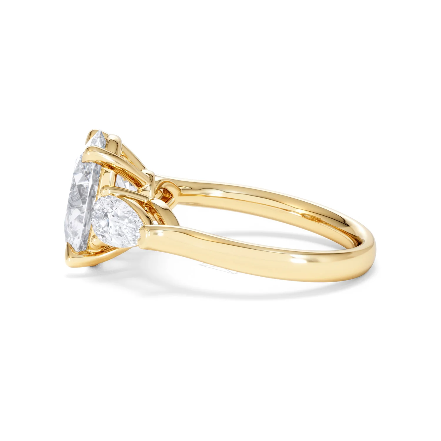 Adore 3.80ct Oval Cut Lab Diamond 3 Stone Engagement Ring in 18K Yellow Gold - Image 67
