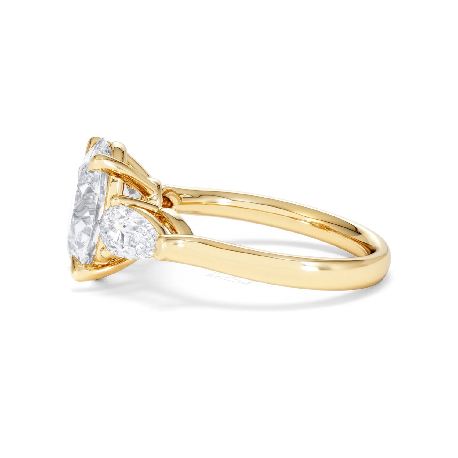 Adore 3.80ct Oval Cut Lab Diamond 3 Stone Engagement Ring in 18K Yellow Gold - Image 68
