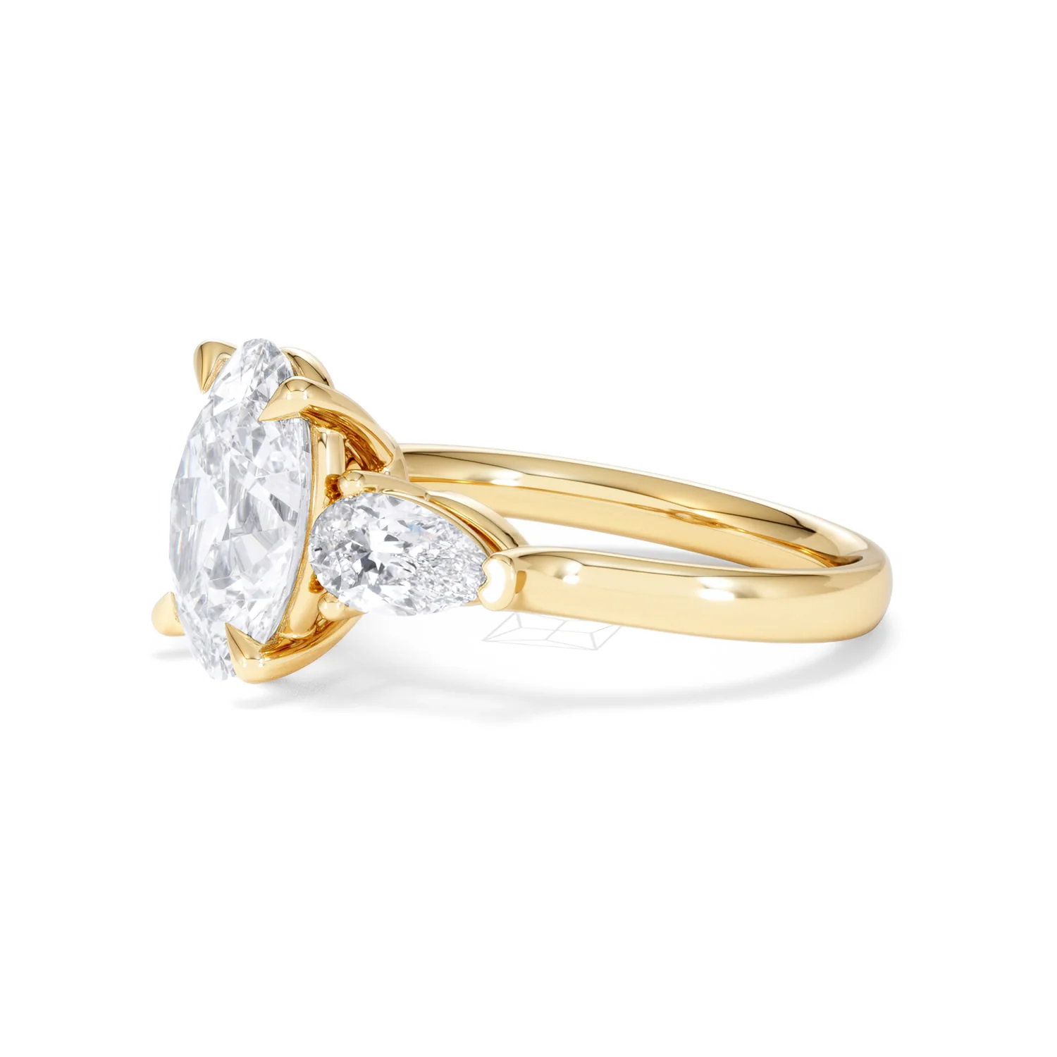 Adore 3.80ct Oval Cut Lab Diamond 3 Stone Engagement Ring in 18K Yellow Gold - Image 73
