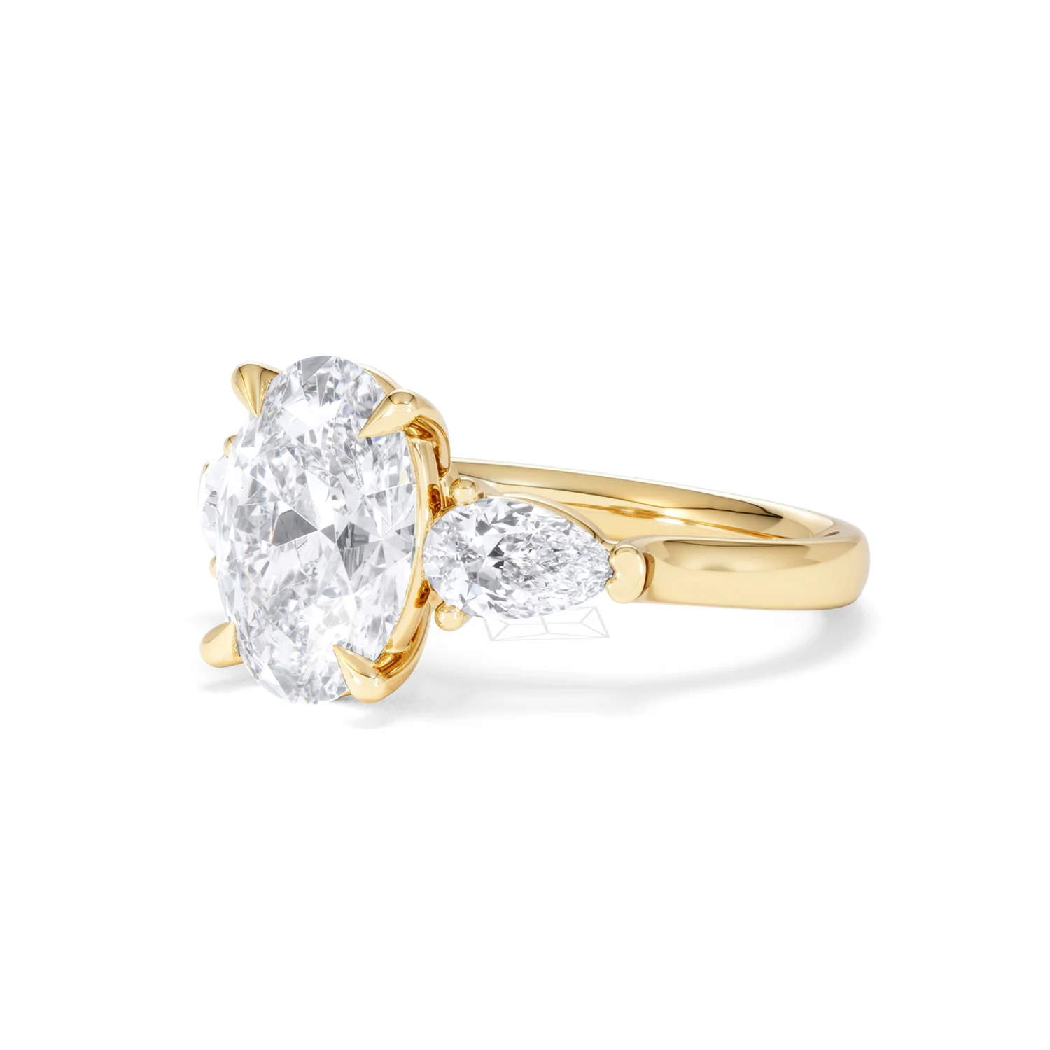 Adore 3.80ct Oval Cut Lab Diamond 3 Stone Engagement Ring in 18K Yellow Gold - Image 78