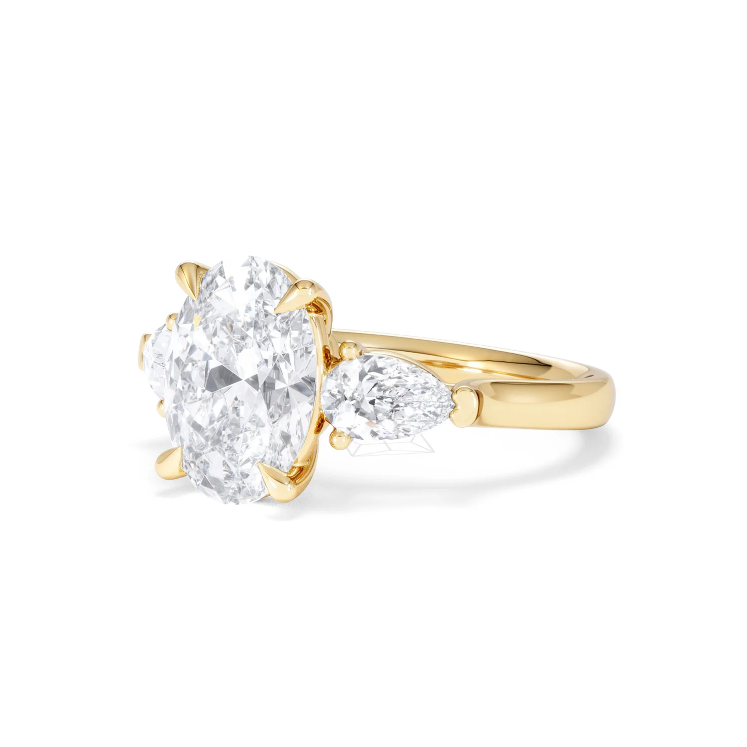 Adore 3.80ct Oval Cut Lab Diamond 3 Stone Engagement Ring in 18K Yellow Gold - Image 79