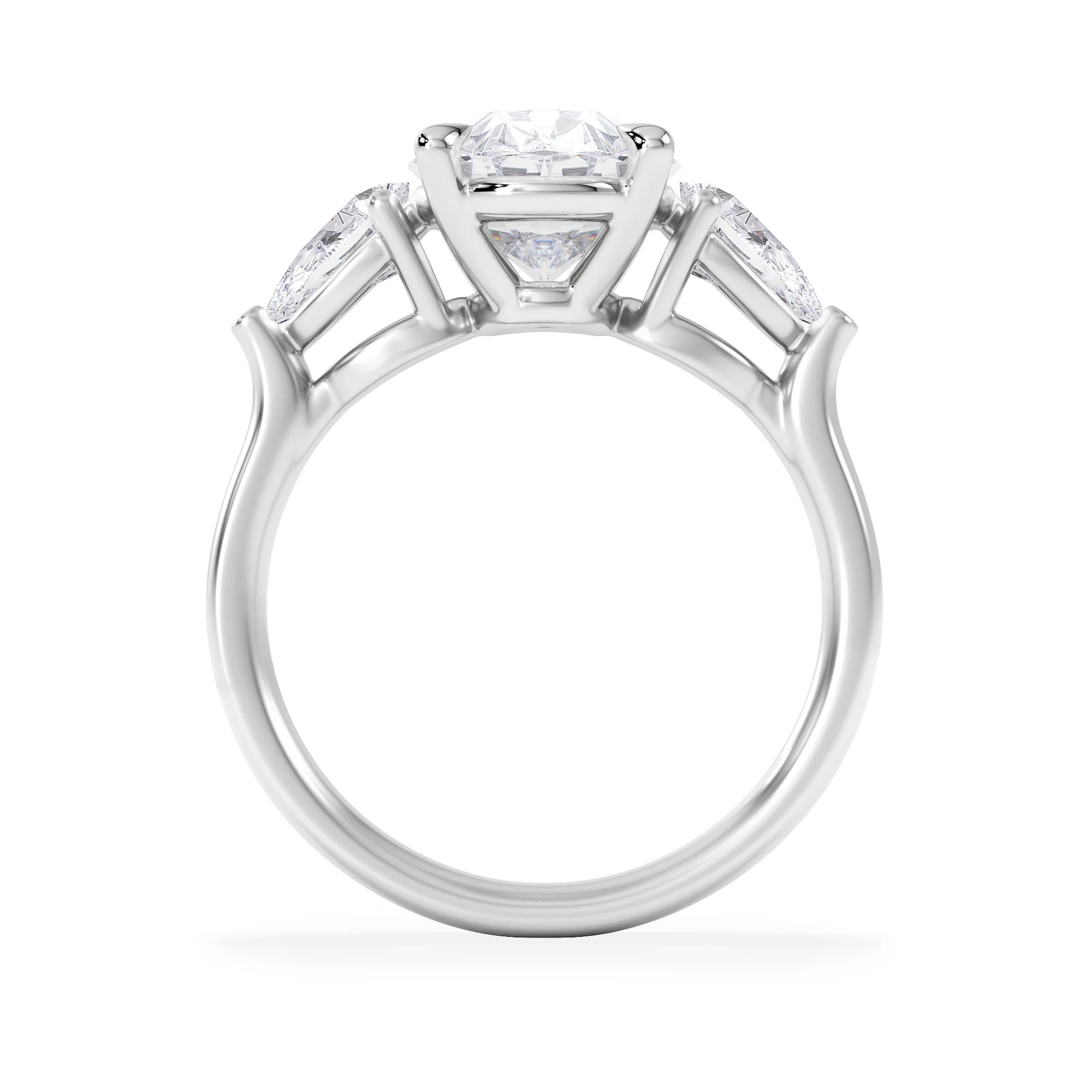 Adore 3.80ct Oval Cut Lab Diamond 3 Stone Engagement Ring in Platinum - Image 3
