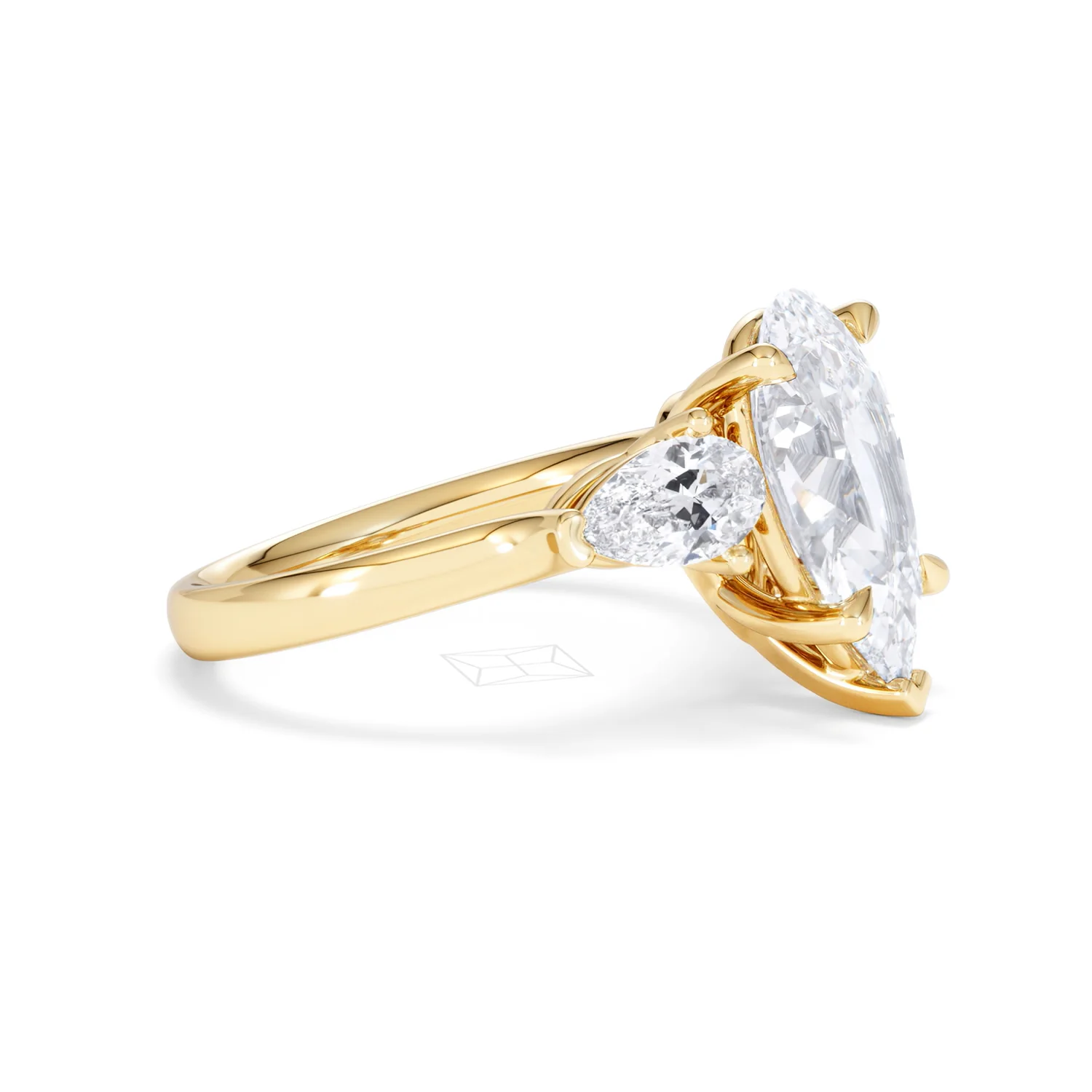 Adore 3.80ct Pear Cut Lab Diamond 3 Stone Engagement Ring in 18K Yellow Gold - Image 21