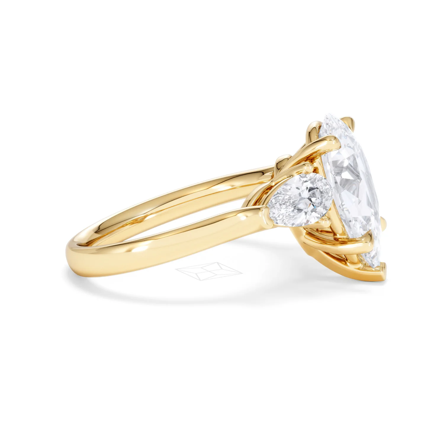 Adore 3.80ct Pear Cut Lab Diamond 3 Stone Engagement Ring in 18K Yellow Gold - Image 24