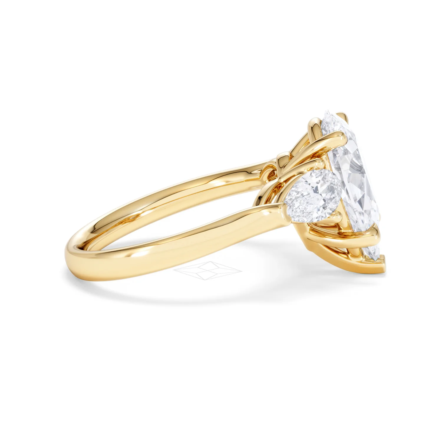 Adore 3.80ct Pear Cut Lab Diamond 3 Stone Engagement Ring in 18K Yellow Gold - Image 26