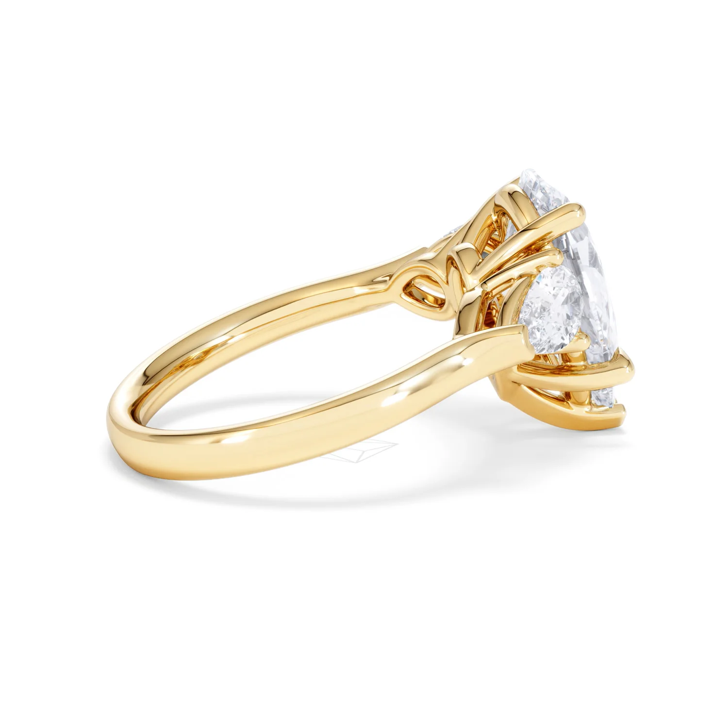 Adore 3.80ct Pear Cut Lab Diamond 3 Stone Engagement Ring in 18K Yellow Gold - Image 30