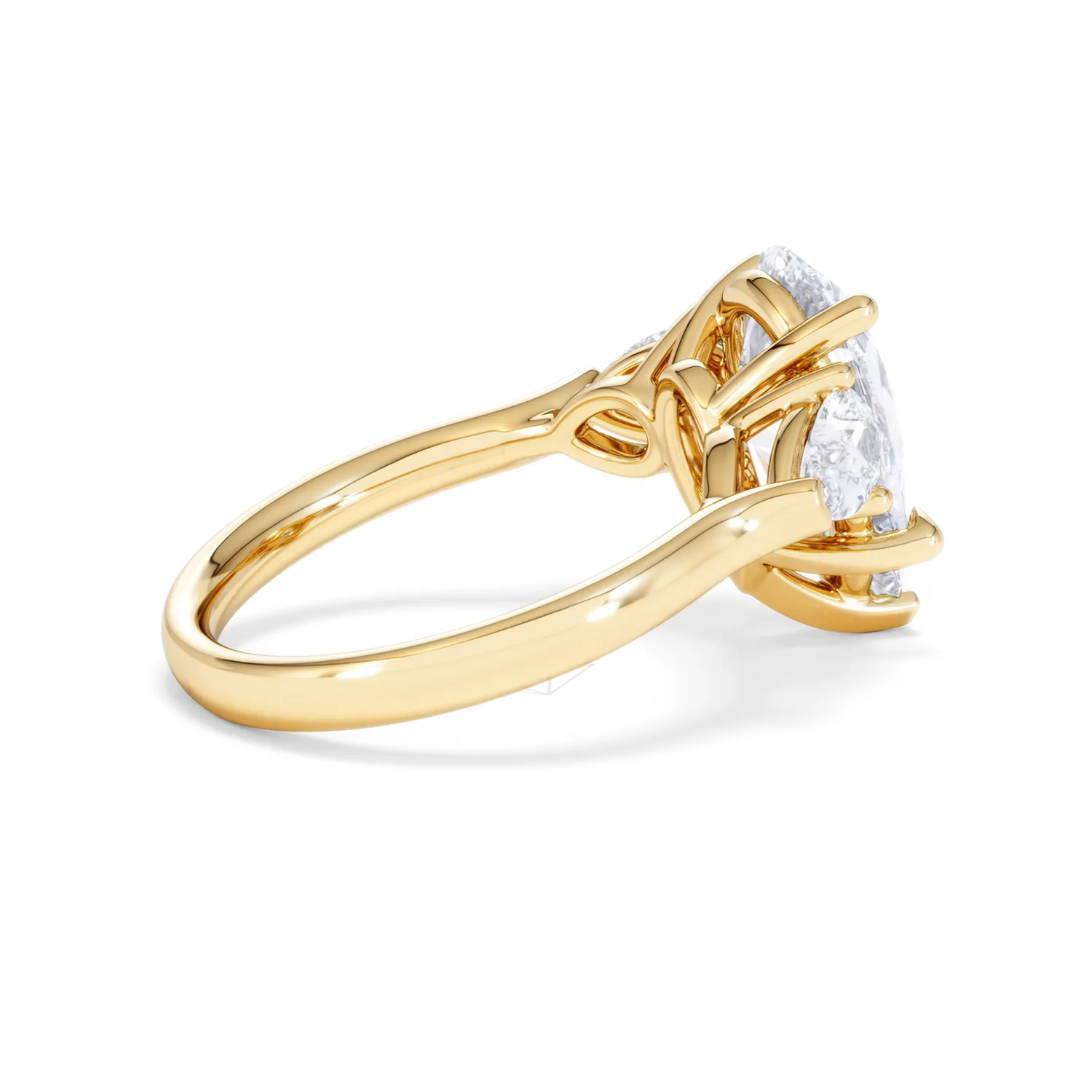 Adore 3.80ct Pear Cut Lab Diamond 3 Stone Engagement Ring in 18K Yellow Gold - Image 32