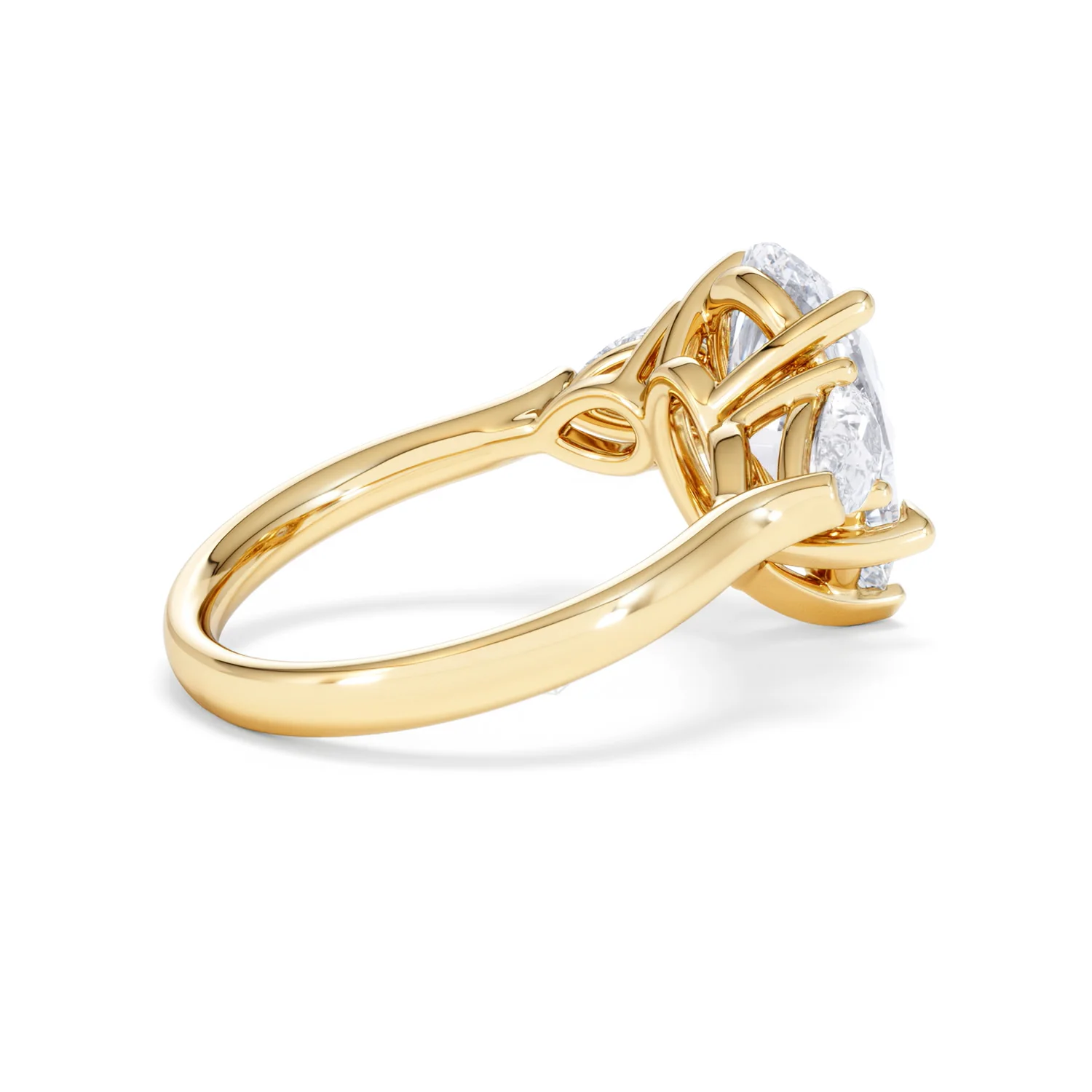 Adore 3.80ct Pear Cut Lab Diamond 3 Stone Engagement Ring in 18K Yellow Gold - Image 33