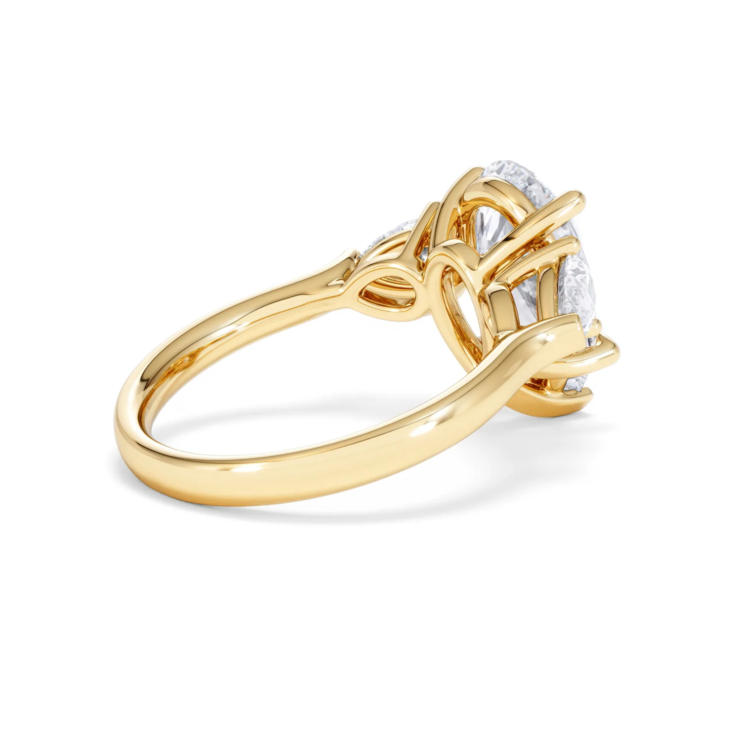Adore 3.80ct Pear Cut Lab Diamond 3 Stone Engagement Ring in 18K Yellow Gold - Image 35