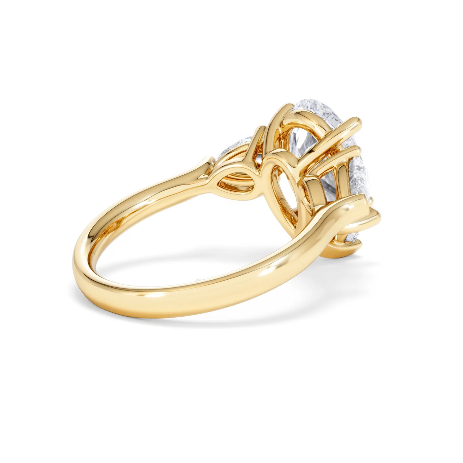 Adore 3.80ct Pear Cut Lab Diamond 3 Stone Engagement Ring in 18K Yellow Gold - Image 36