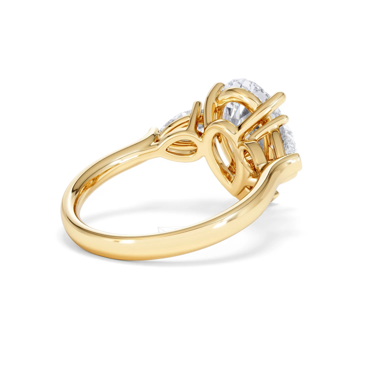 Adore 3.80ct Pear Cut Lab Diamond 3 Stone Engagement Ring in 18K Yellow Gold - Image 38