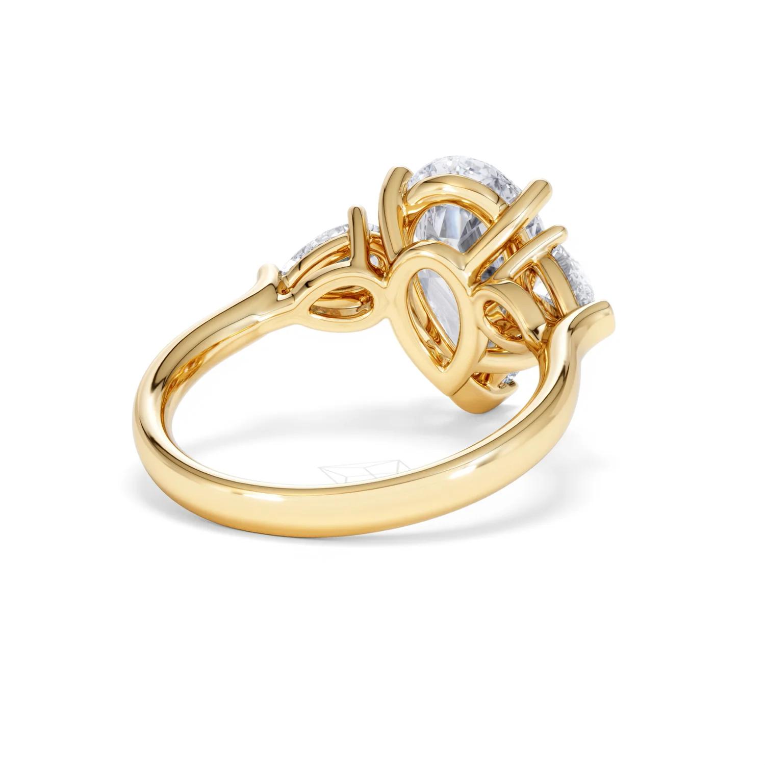 Adore 3.80ct Pear Cut Lab Diamond 3 Stone Engagement Ring in 18K Yellow Gold - Image 41
