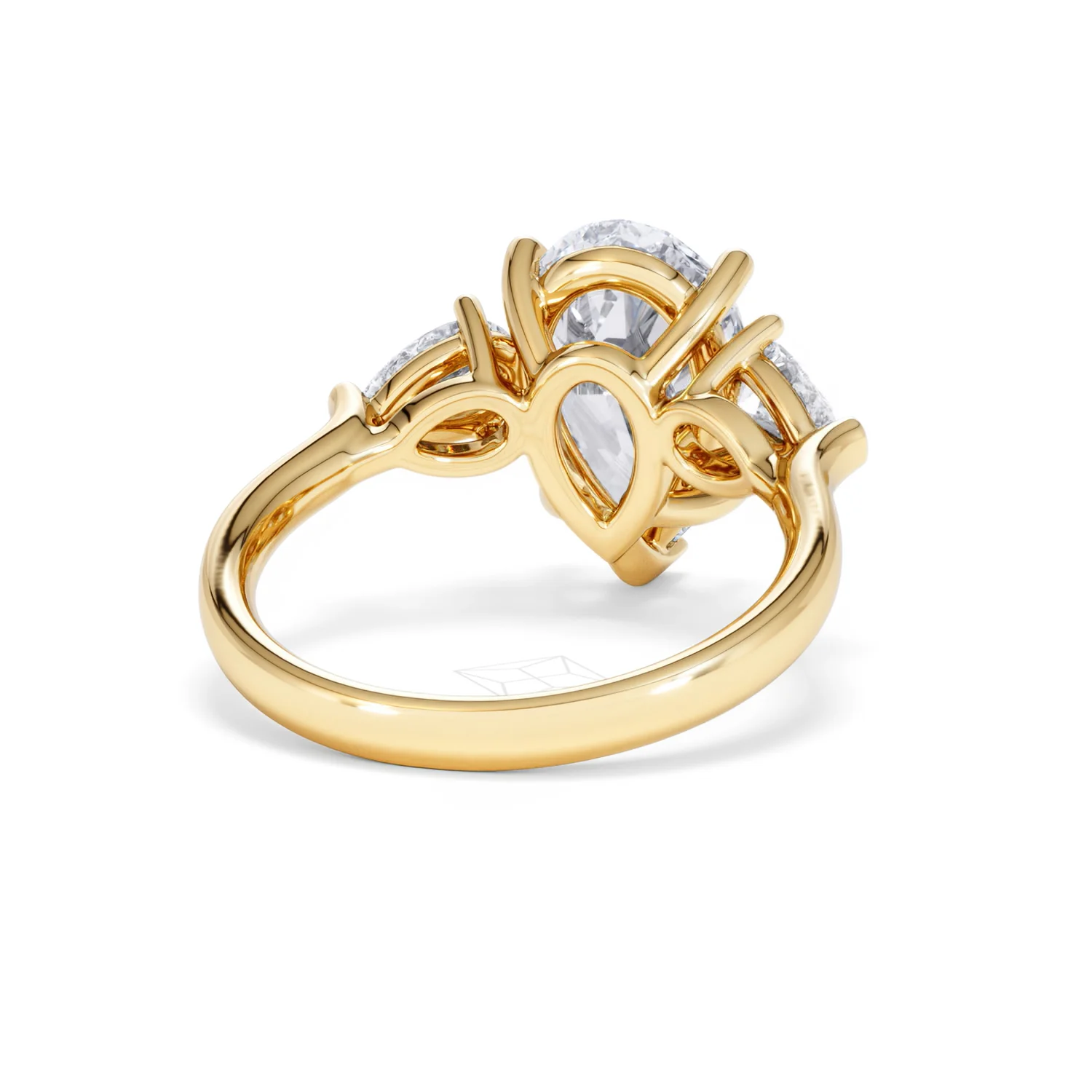 Adore 3.80ct Pear Cut Lab Diamond 3 Stone Engagement Ring in 18K Yellow Gold - Image 43