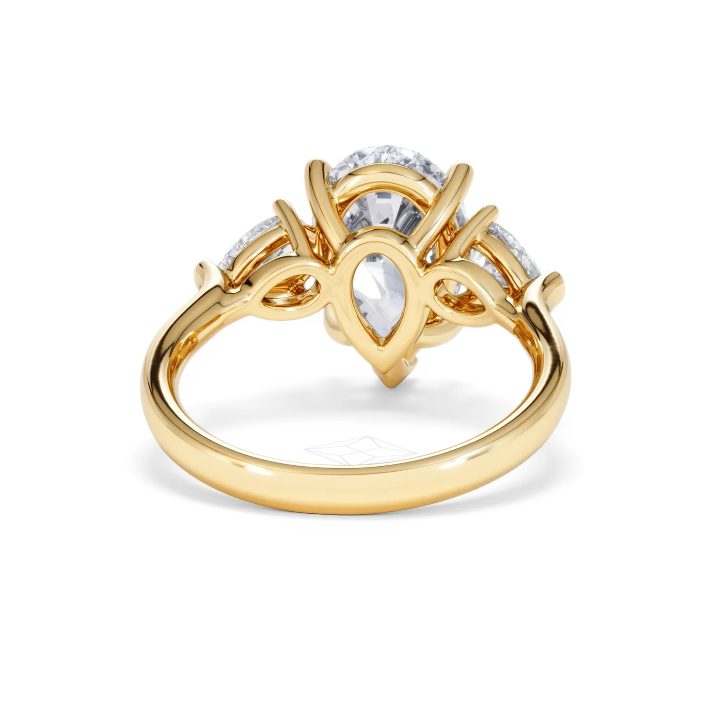 Adore 3.80ct Pear Cut Lab Diamond 3 Stone Engagement Ring in 18K Yellow Gold - Image 45