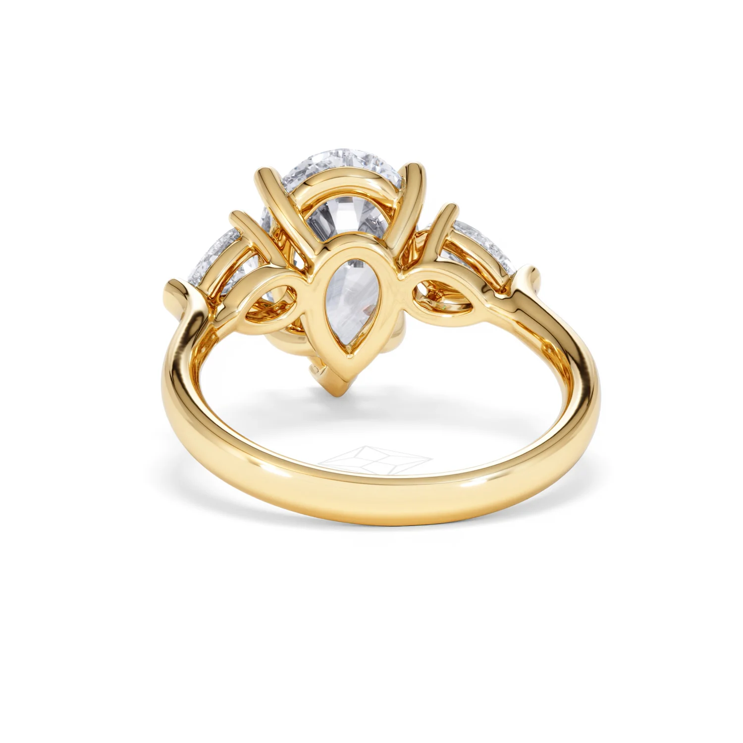 Adore 3.80ct Pear Cut Lab Diamond 3 Stone Engagement Ring in 18K Yellow Gold - Image 49