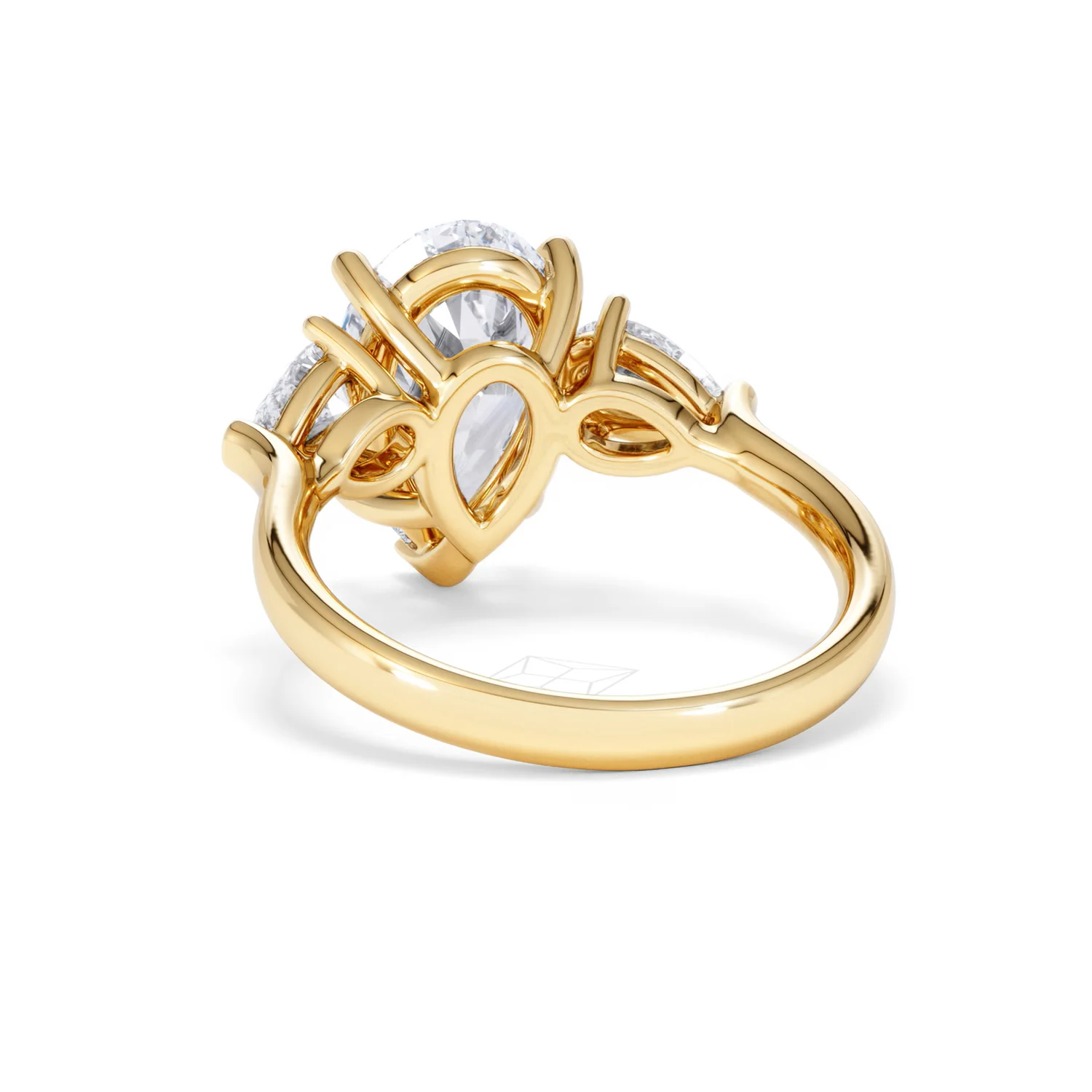 Adore 3.80ct Pear Cut Lab Diamond 3 Stone Engagement Ring in 18K Yellow Gold - Image 51