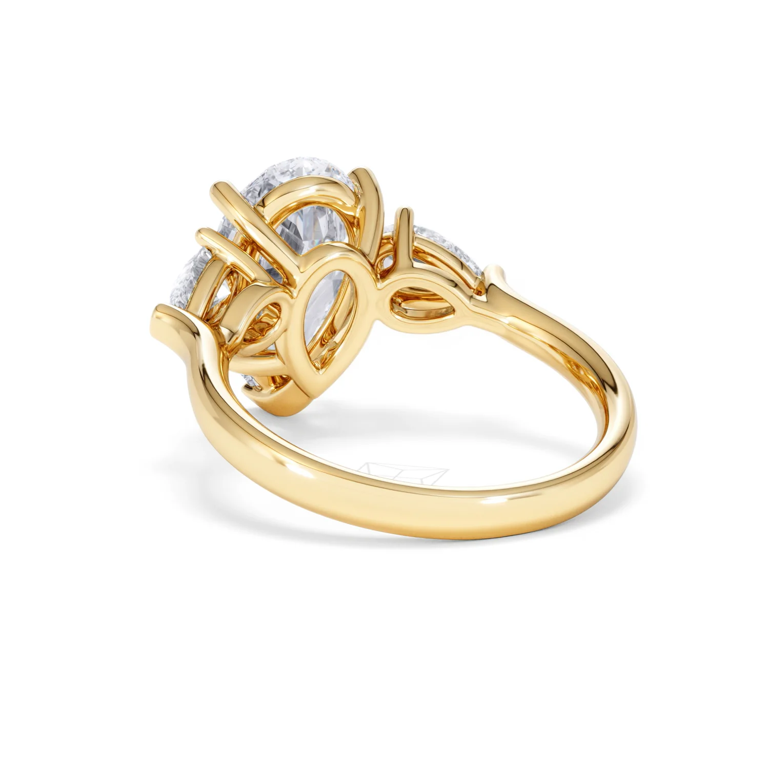 Adore 3.80ct Pear Cut Lab Diamond 3 Stone Engagement Ring in 18K Yellow Gold - Image 53
