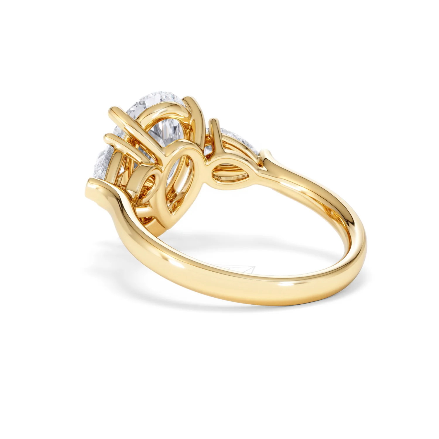 Adore 3.80ct Pear Cut Lab Diamond 3 Stone Engagement Ring in 18K Yellow Gold - Image 55